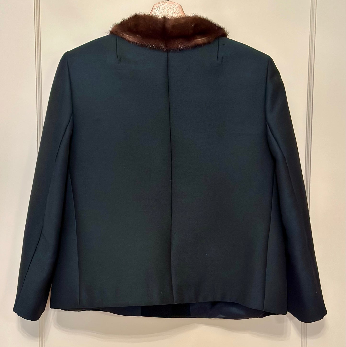 Vintage Deep Emerald Jacket with Fur Collar