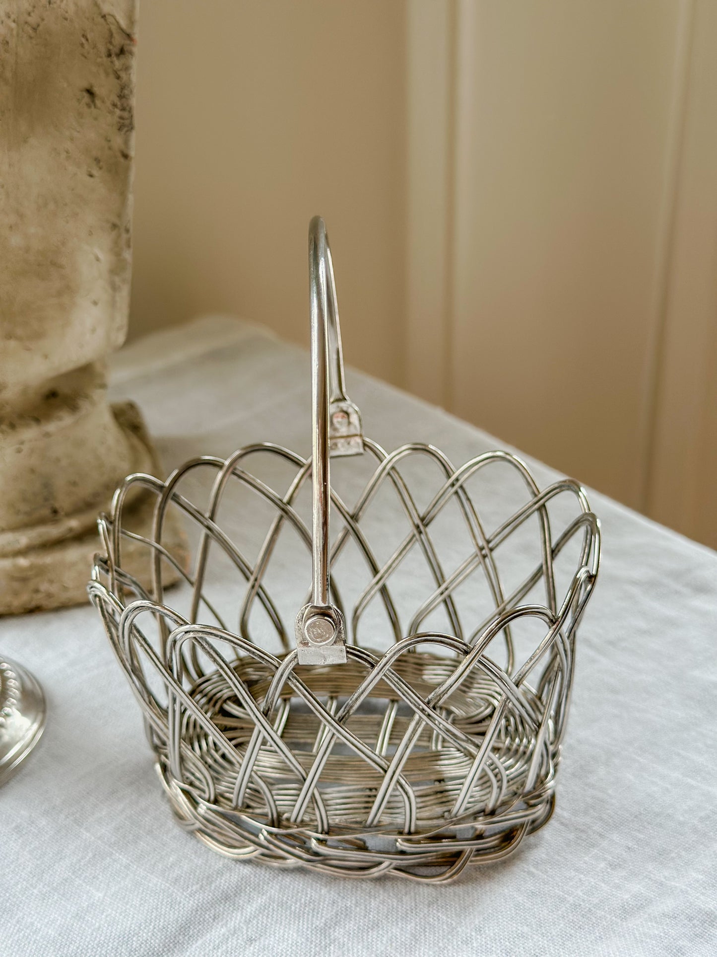 Vintage Silver Wire Basket