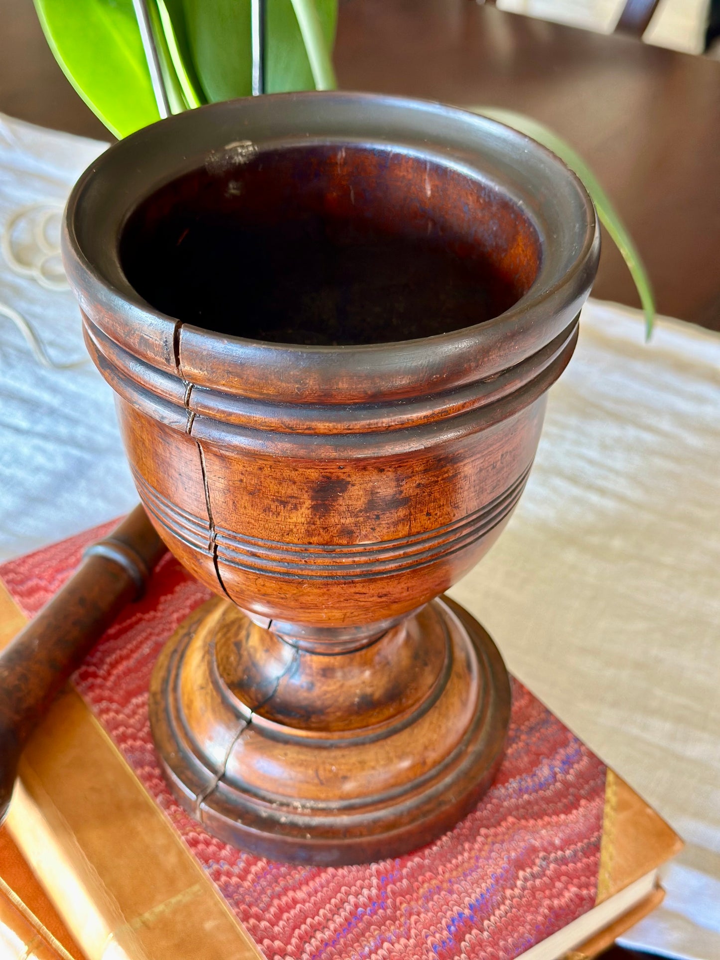 Antique Wood Mortar & Pestle