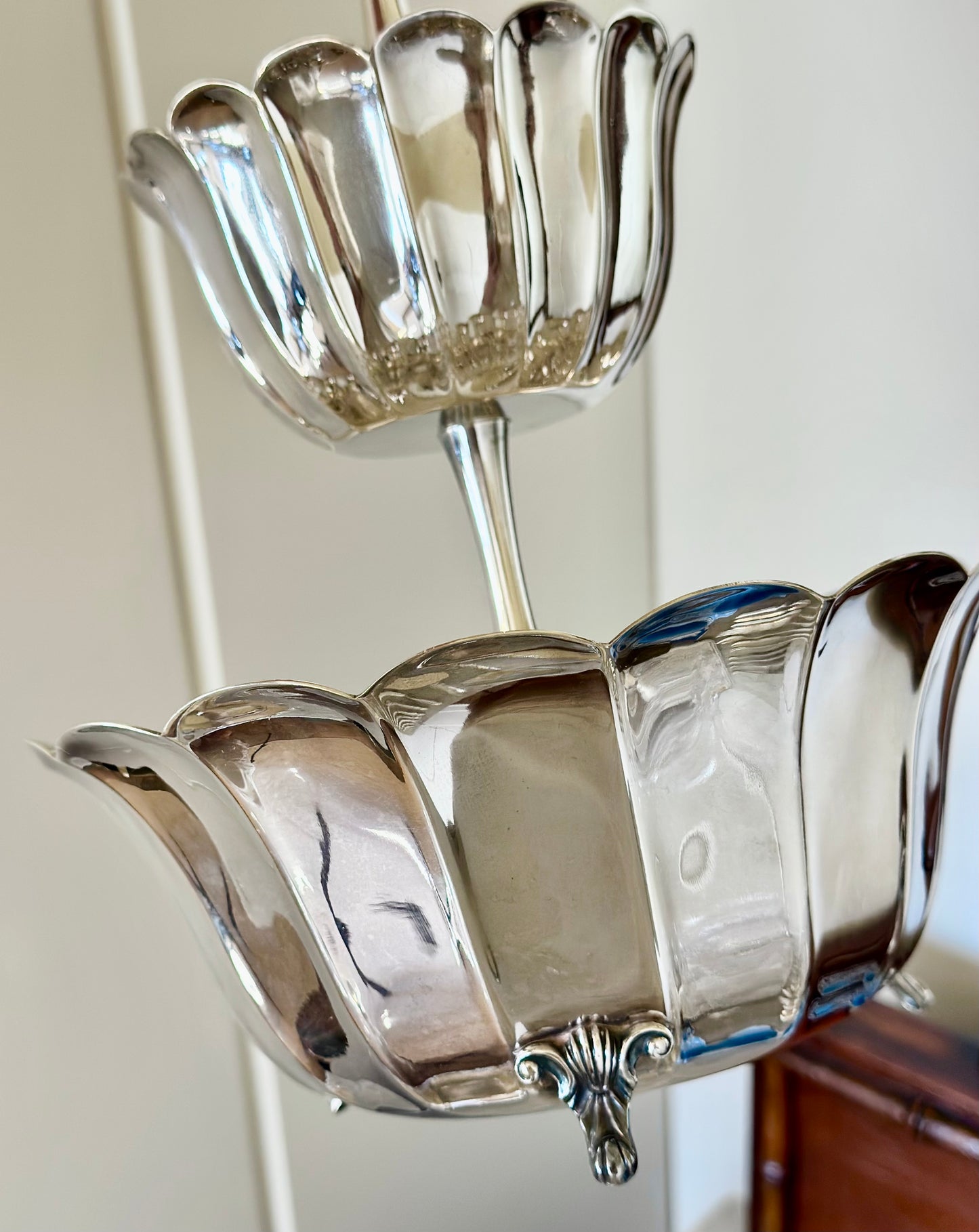 Silverplate Two-Tier Footed Serving Dish