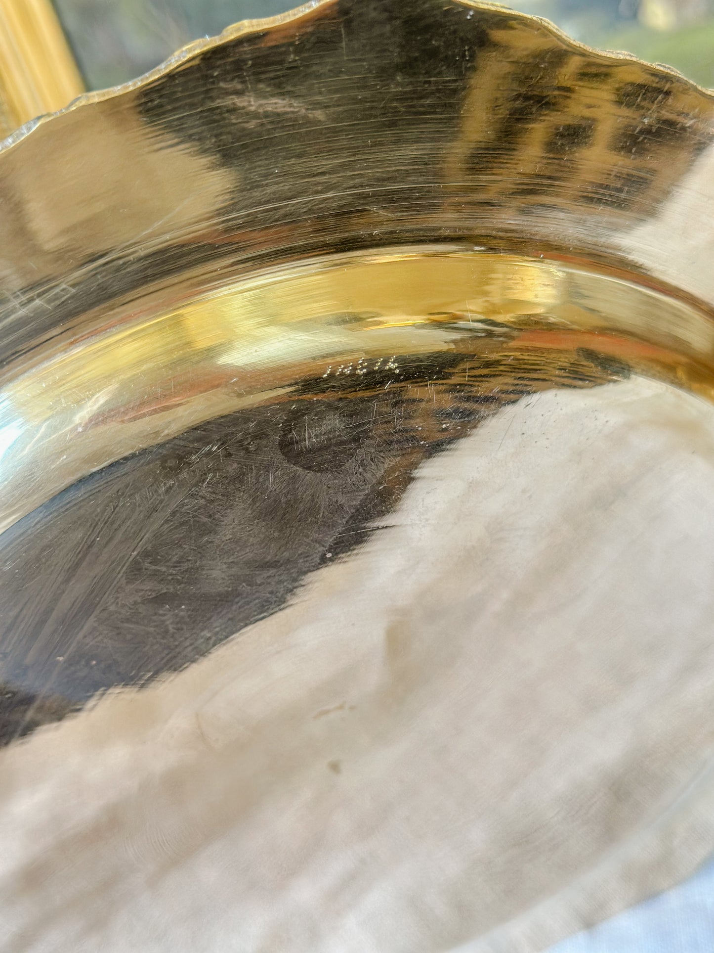 Brass Tray with Bamboo Edging
