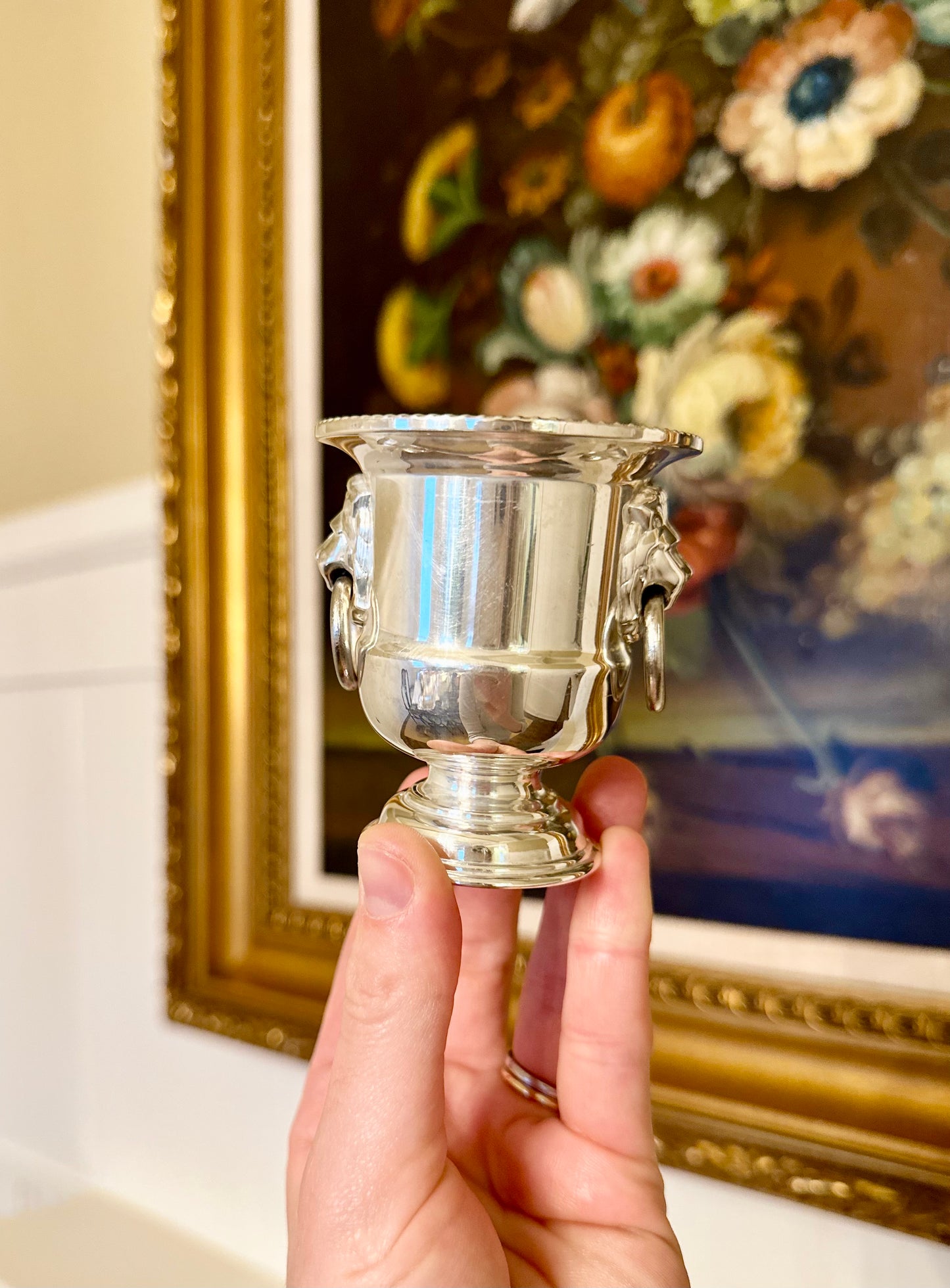 Mini Champagne Bucket with Lion Head Ring Handles