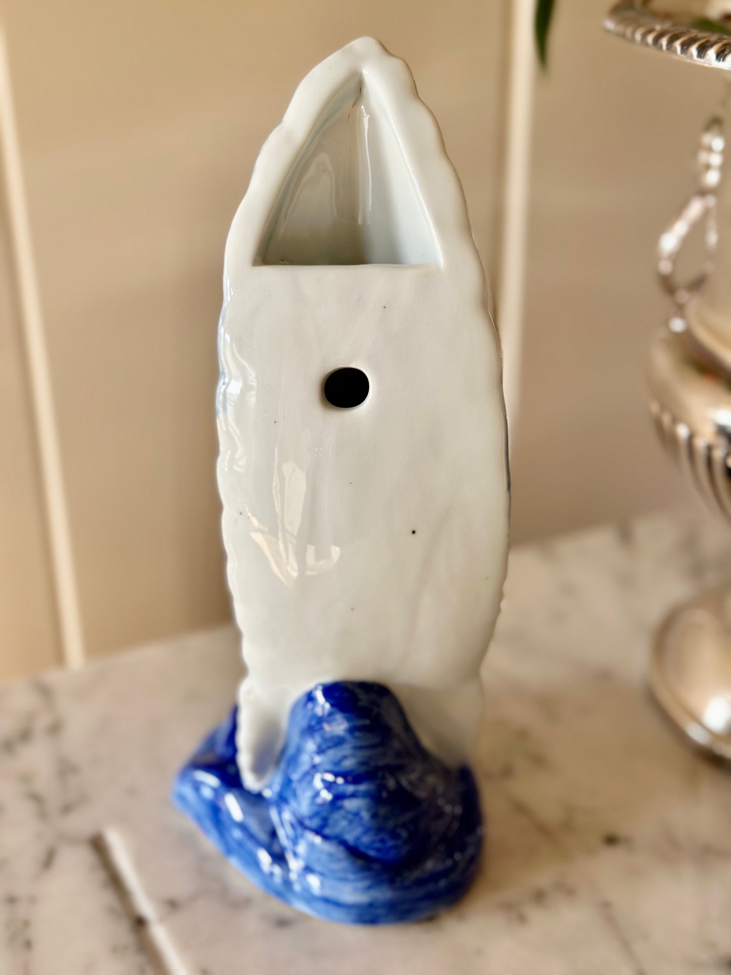 Blue & White Peacock Vase