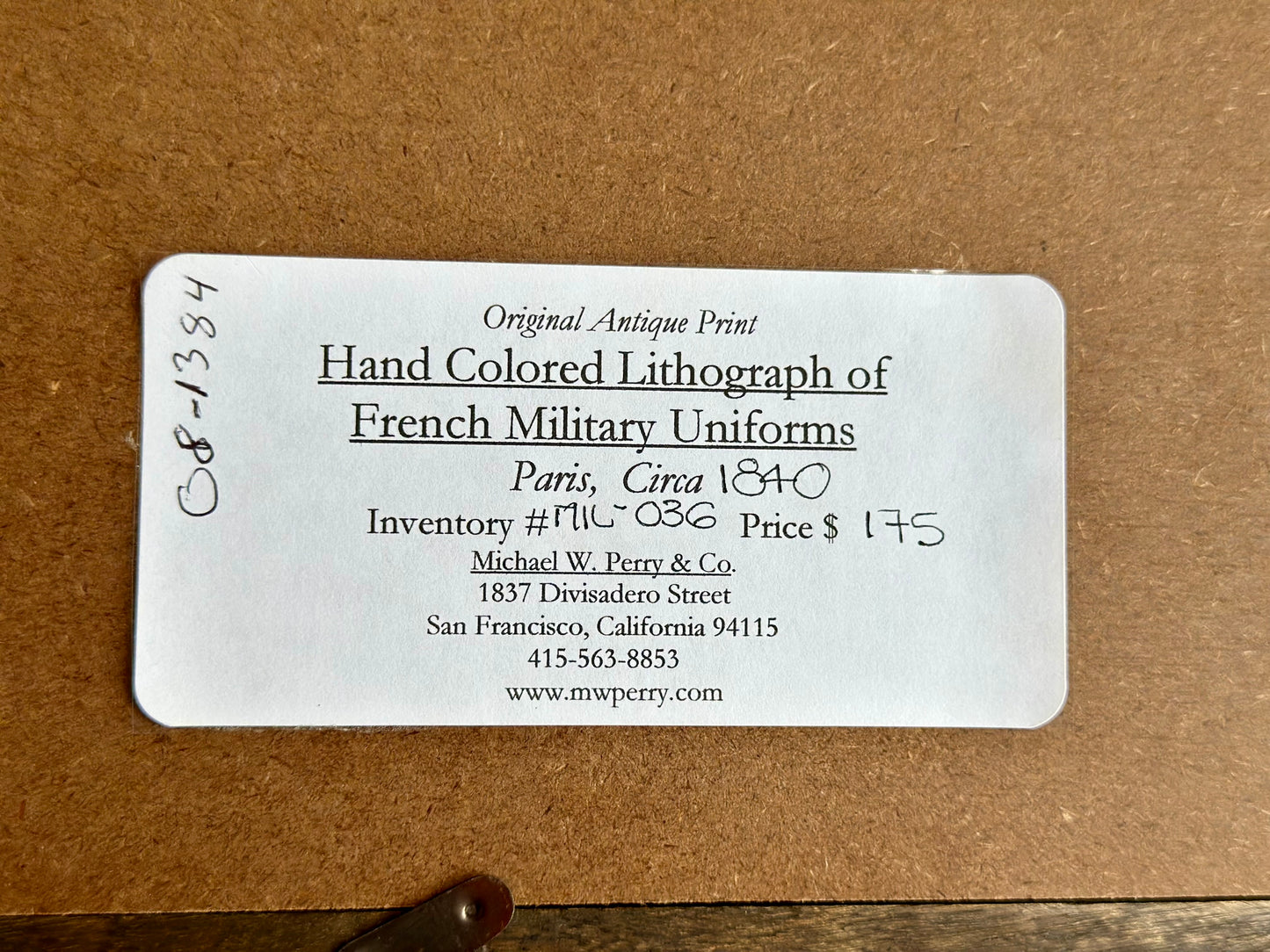 Antique French Empire Military Uniform Hand-Colored Lithographs (Set of 2)