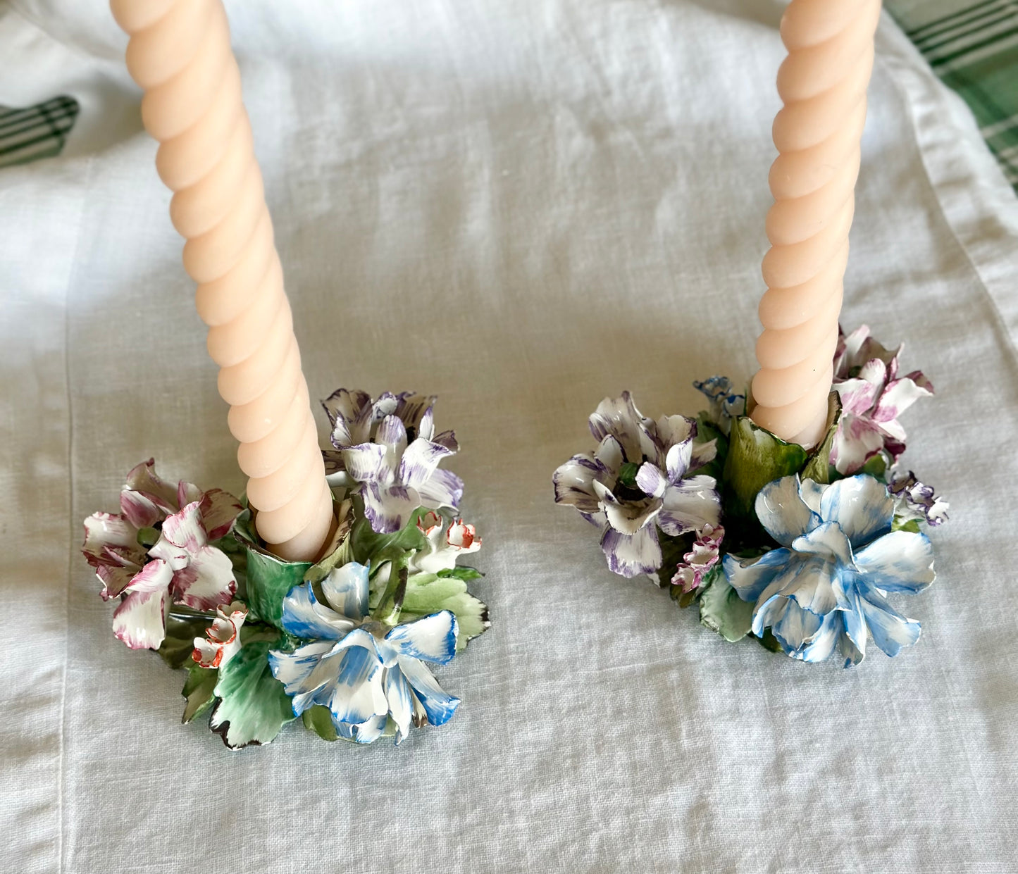 Italian Capodimonte Candlesticks (Set of 2)