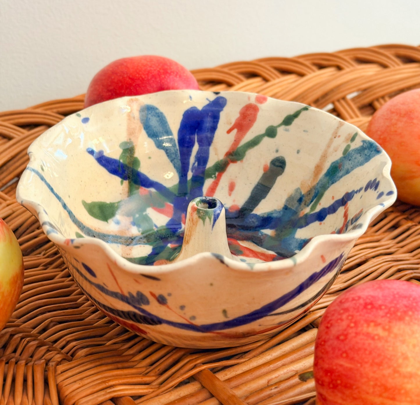 Vintage Splatterware Apple Baker