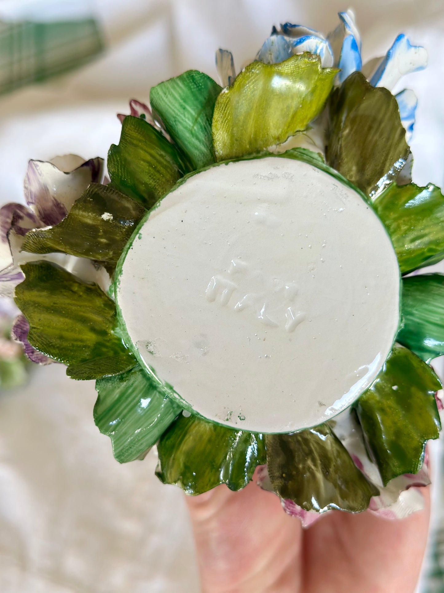 Italian Capodimonte Candlesticks (Set of 2)