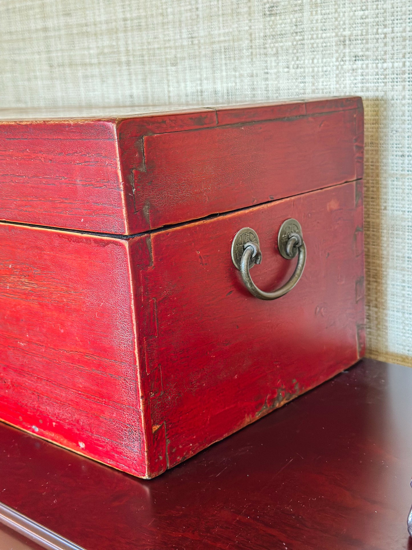 Antique Chinese Lacquered Wooden Box
