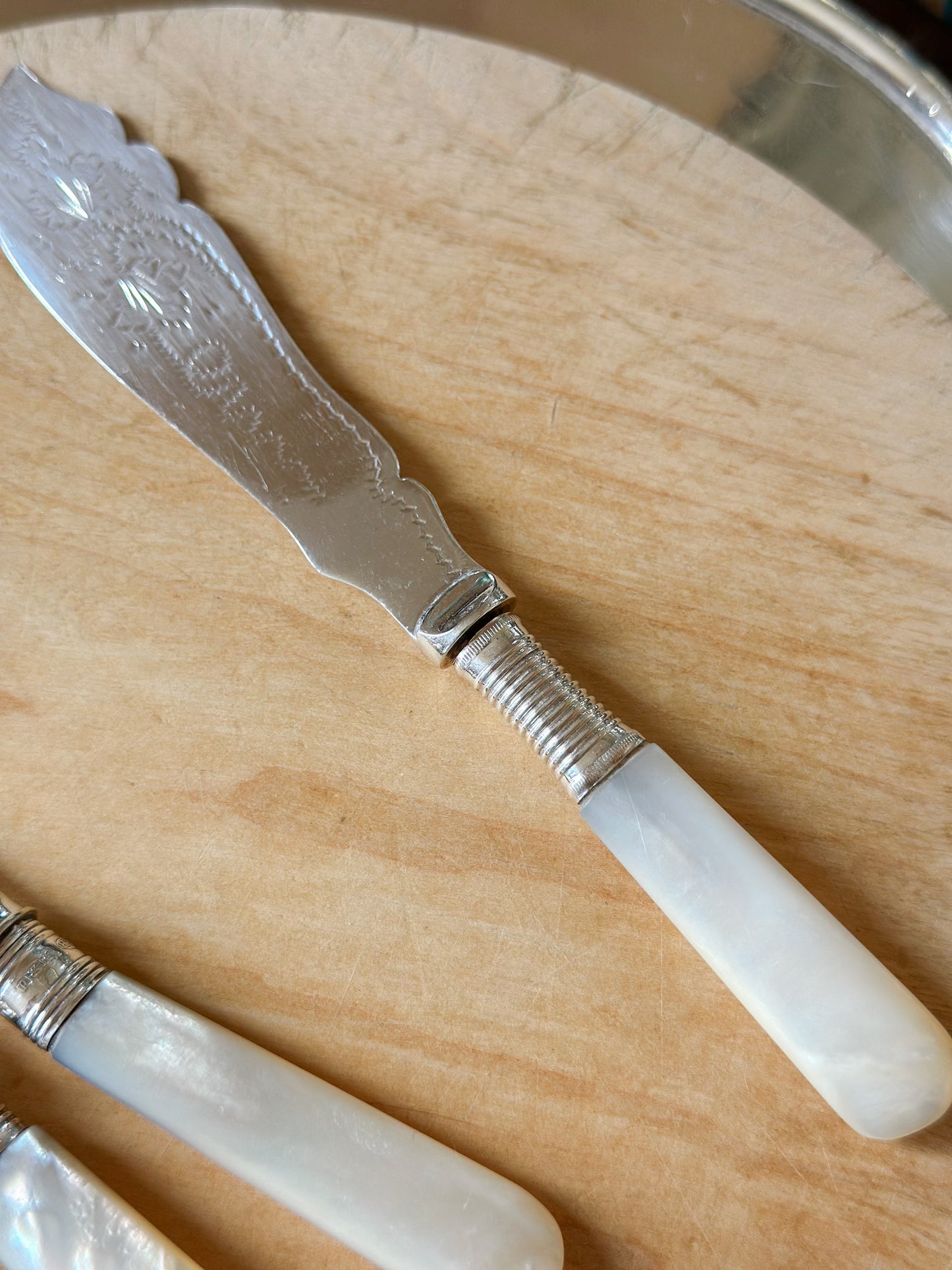 Antique Mother of Pearl Handled Butter Knife