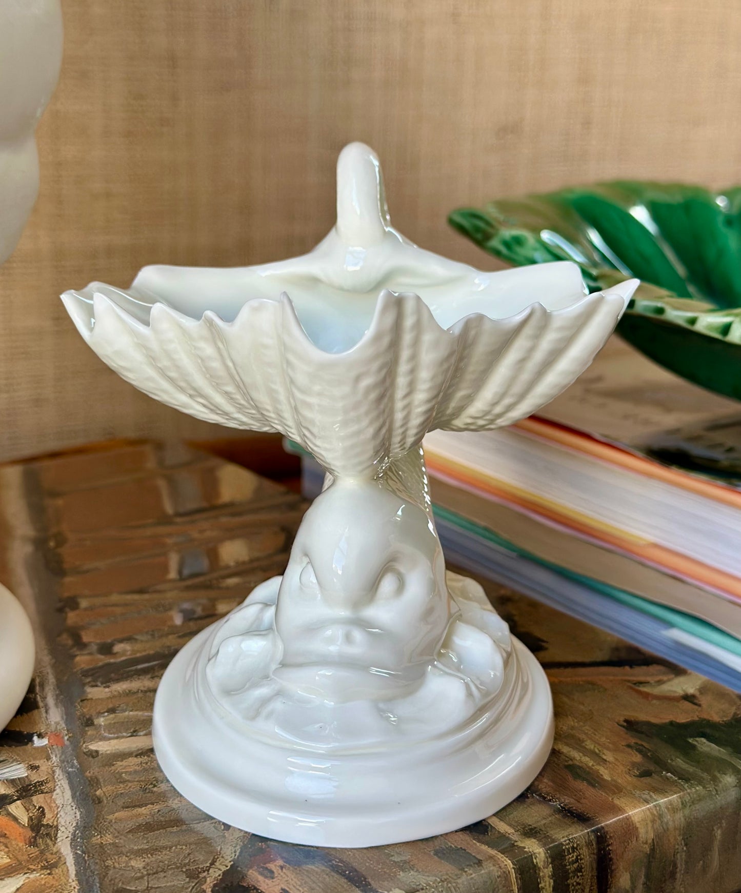 Royal Worcester Koi Dolphin Pedestal Dish