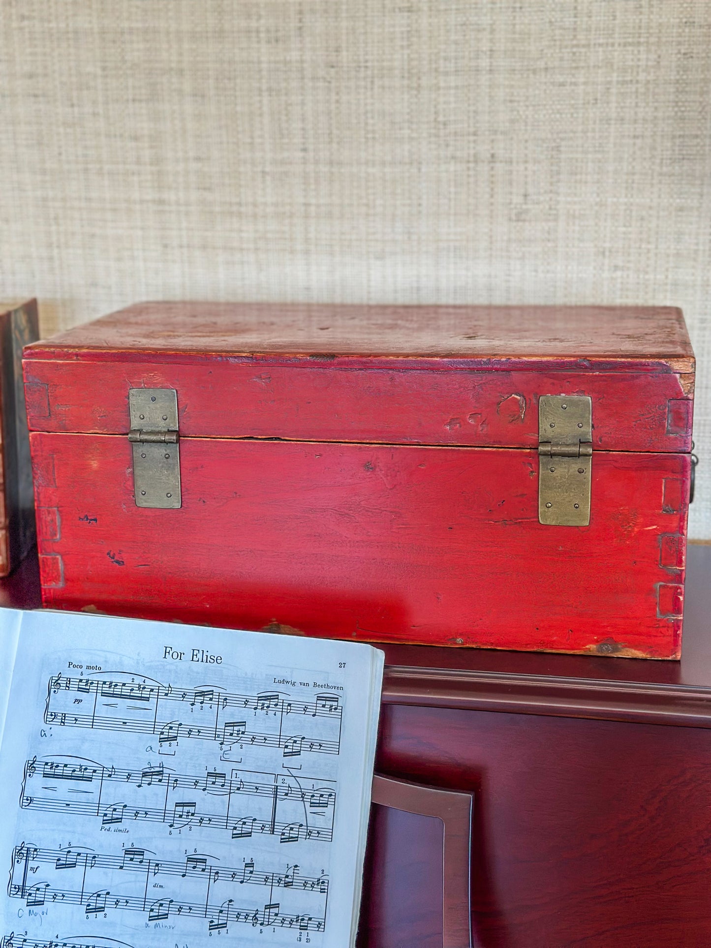 Antique Chinese Lacquered Wooden Box