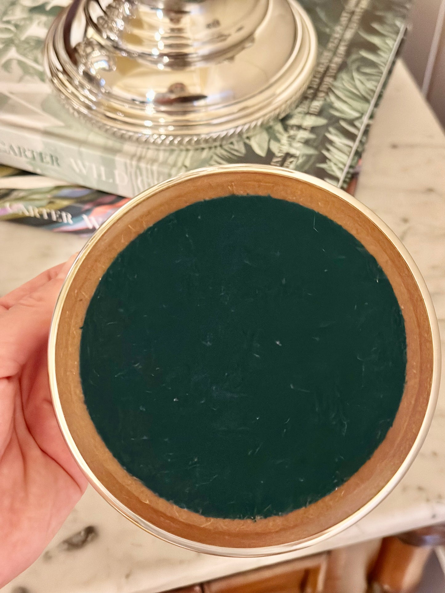 Vintage Silverplate and Teak Wine Bottle Coaster