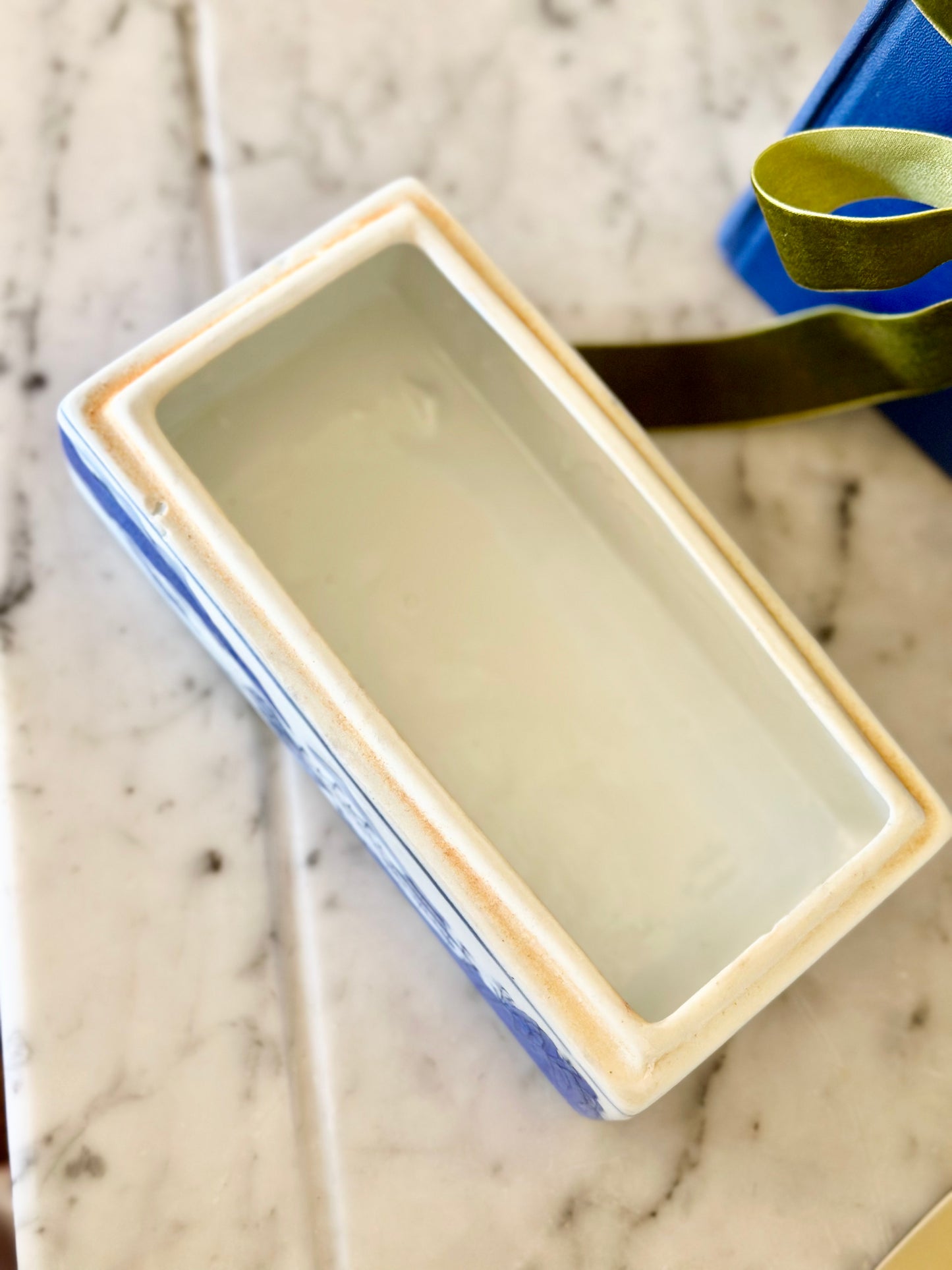 Blue and White Chinoiserie Porcelain Box