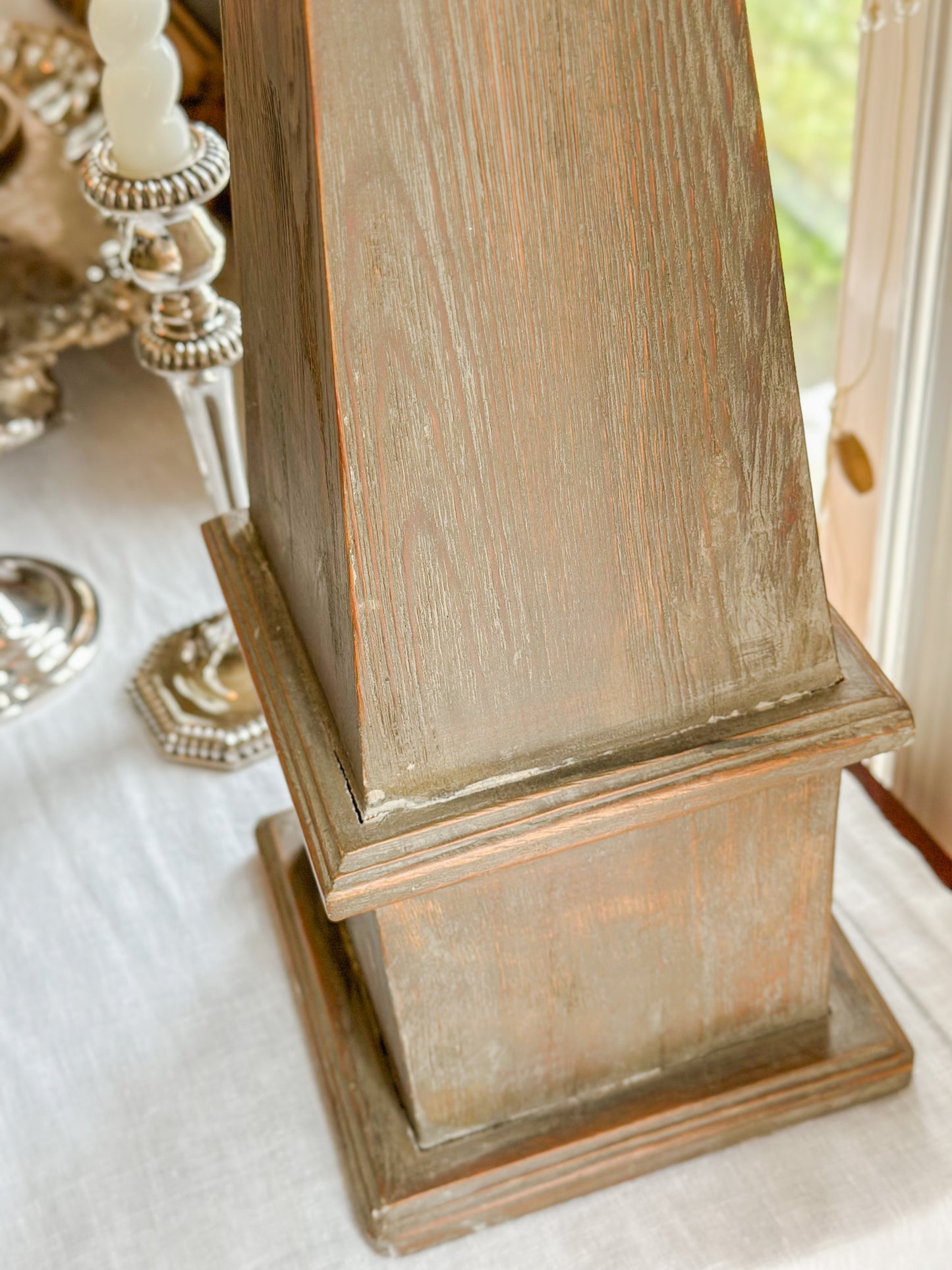 Wooden Obelisk Pair