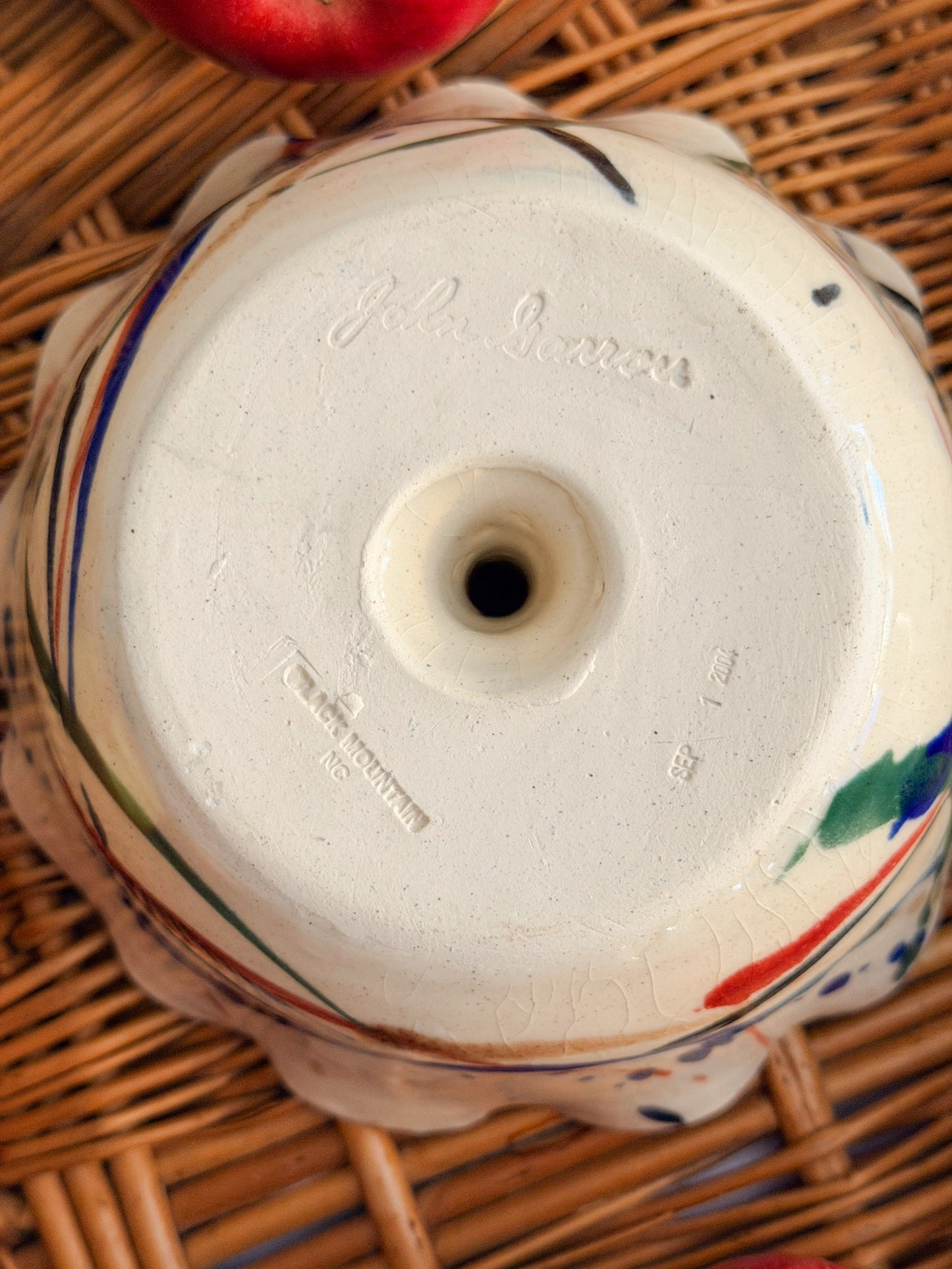 Vintage Splatterware Apple Baker