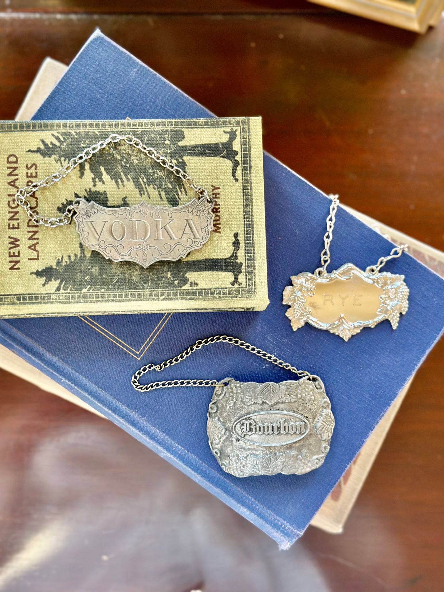 Pewter Bourbon Decanter Tag