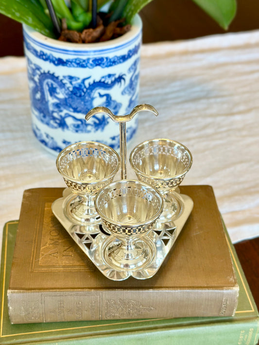 Vintage English Silverplate Egg Cruet
