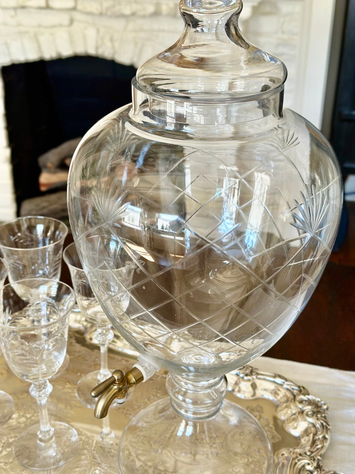 Etched Glass Drink Dispenser