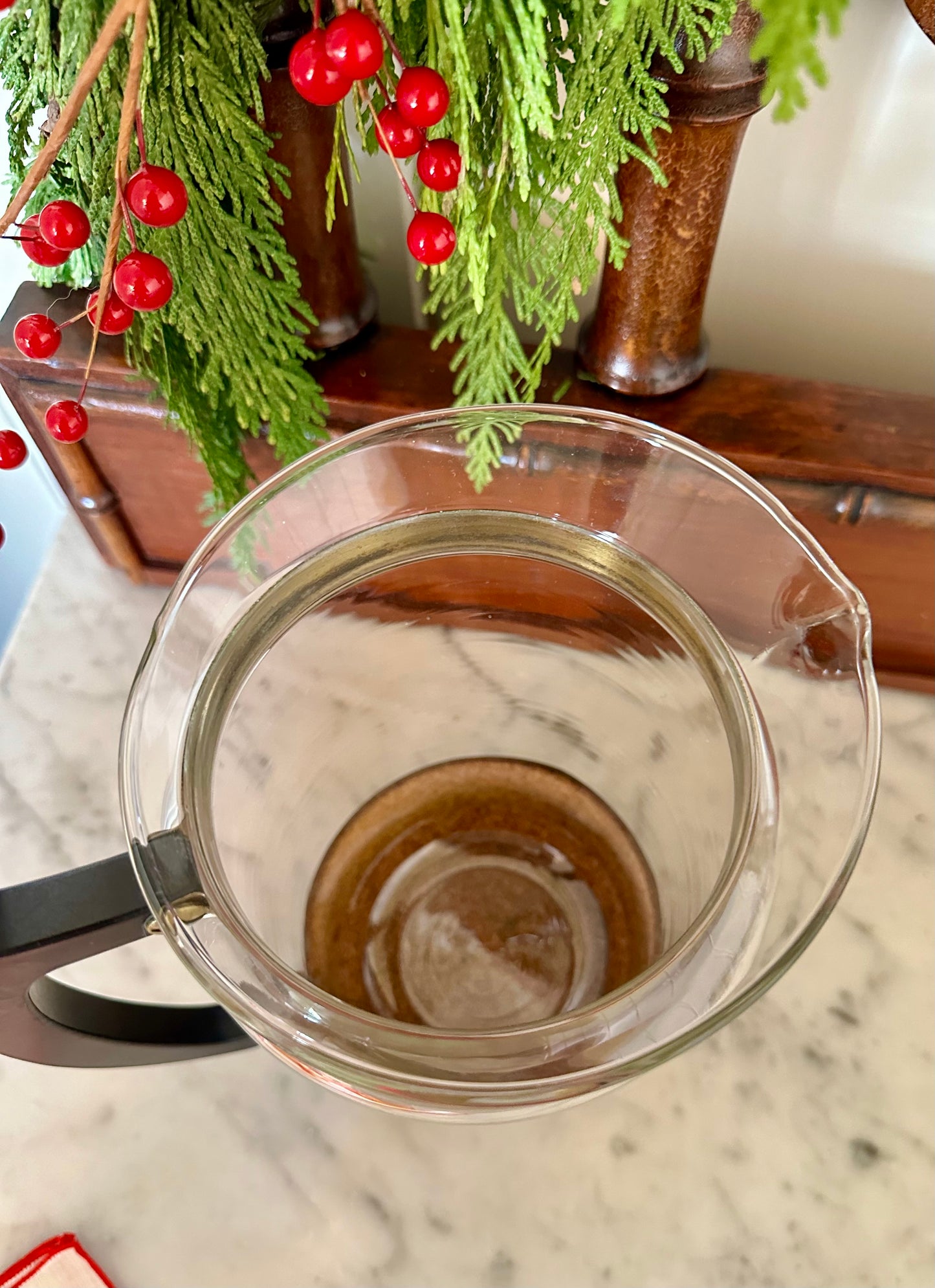 Vintage Brass & Glass Coffee Pitcher