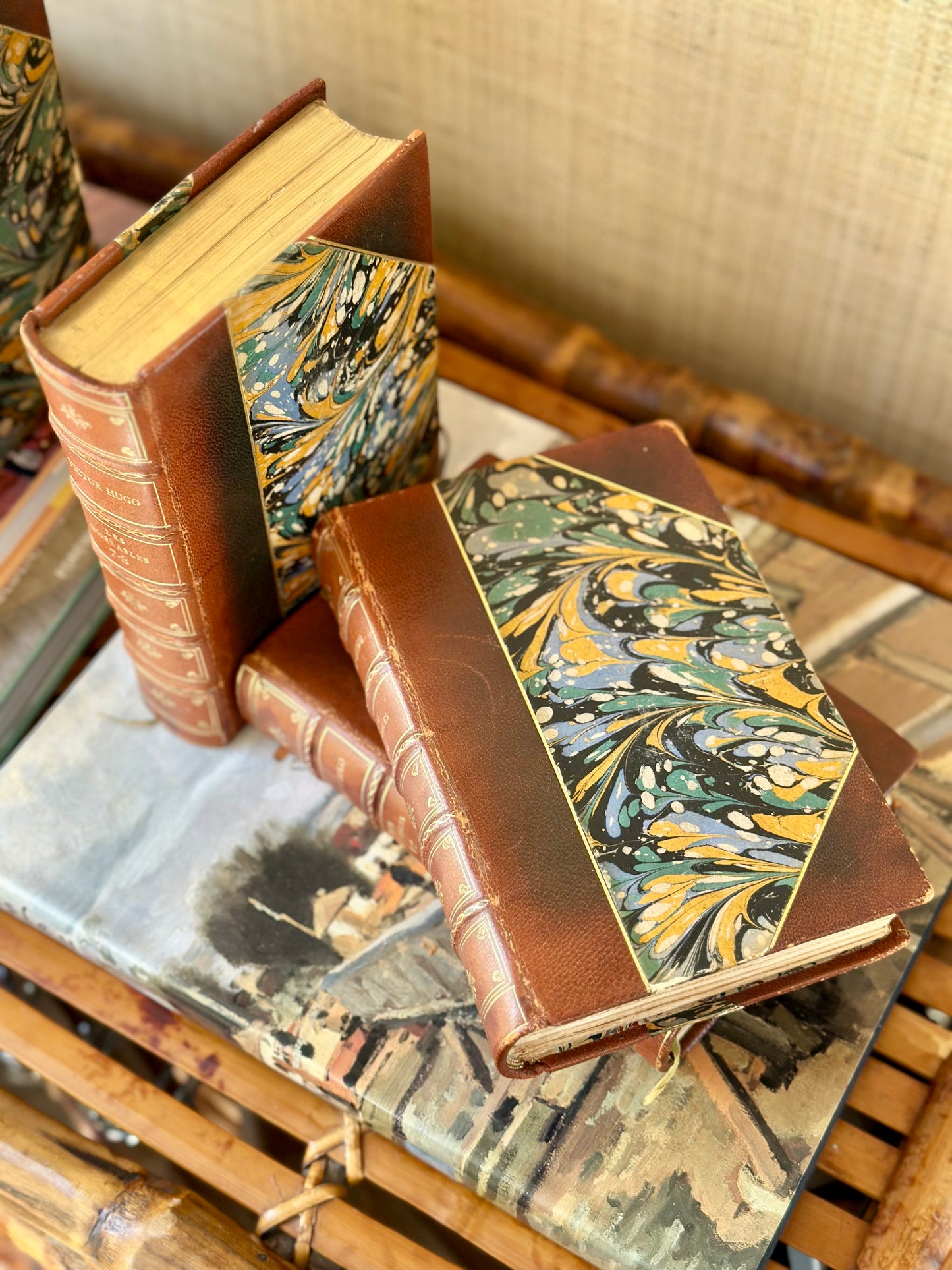 Les Miserables Antique Books (Set of 3)