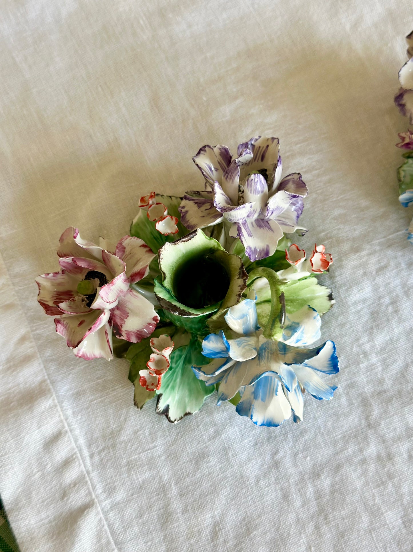Italian Capodimonte Candlesticks (Set of 2)