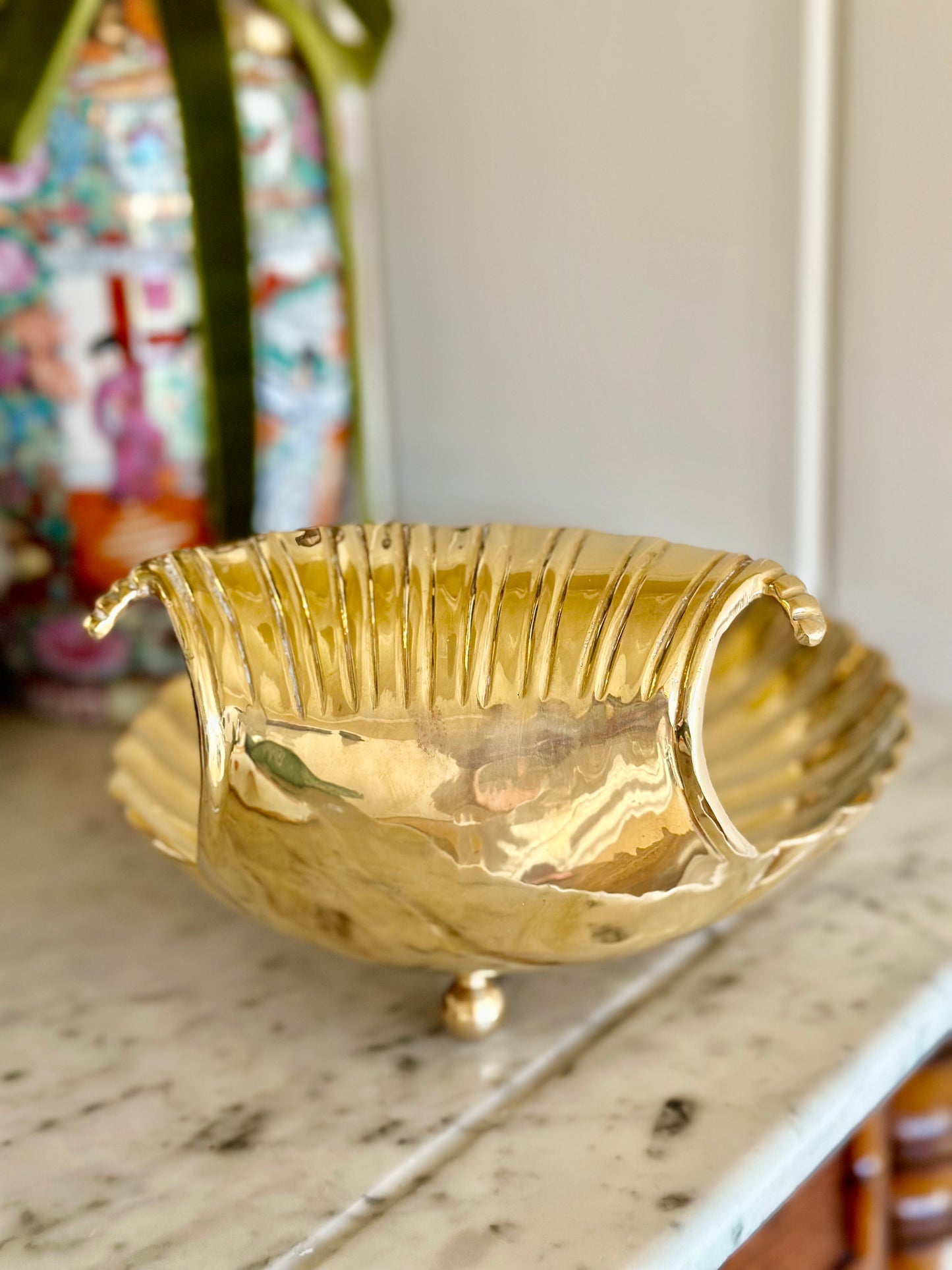 Brass Footed Clamshell Catchall