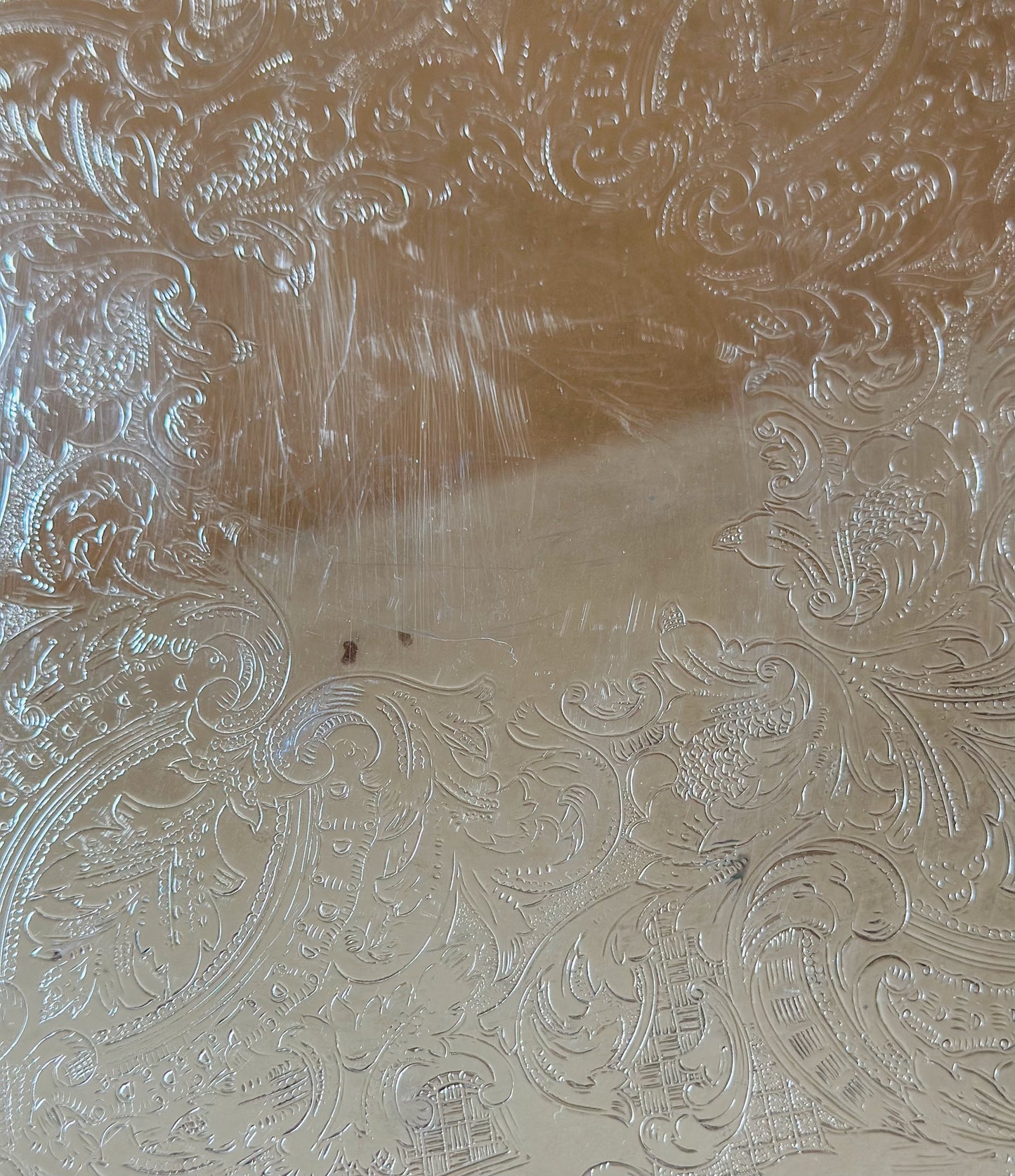 Vintage Silverplate Round Serving Tray