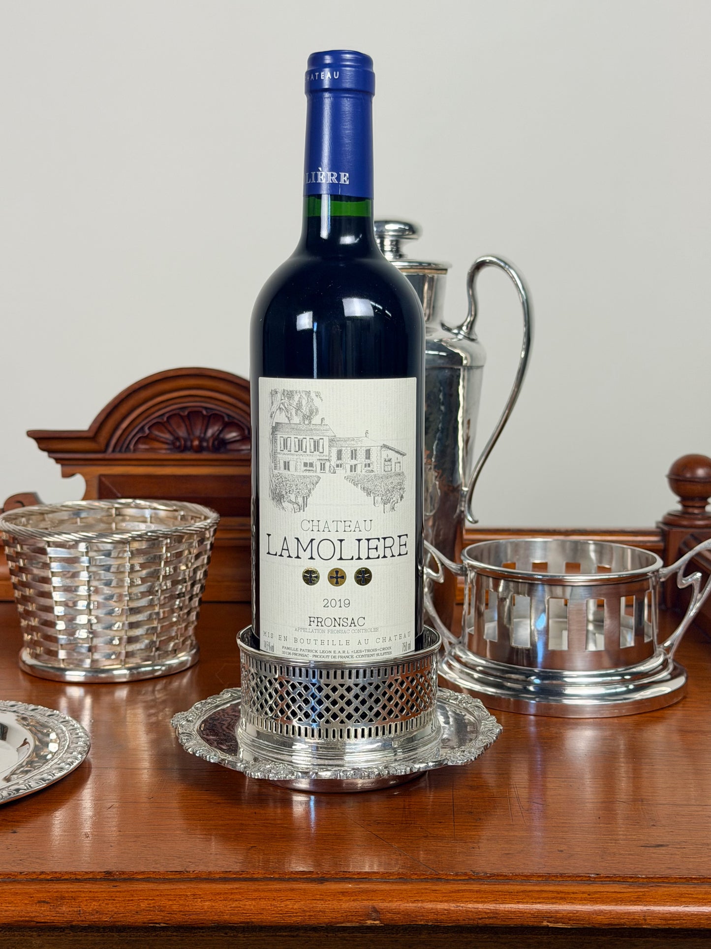 Vintage English Silverplate Wine Coaster