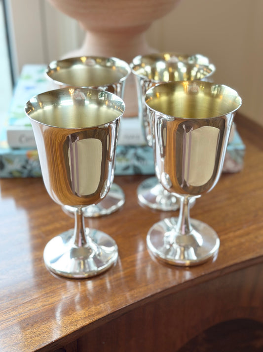 Vintage Silverplate Goblets (Set of 4)
