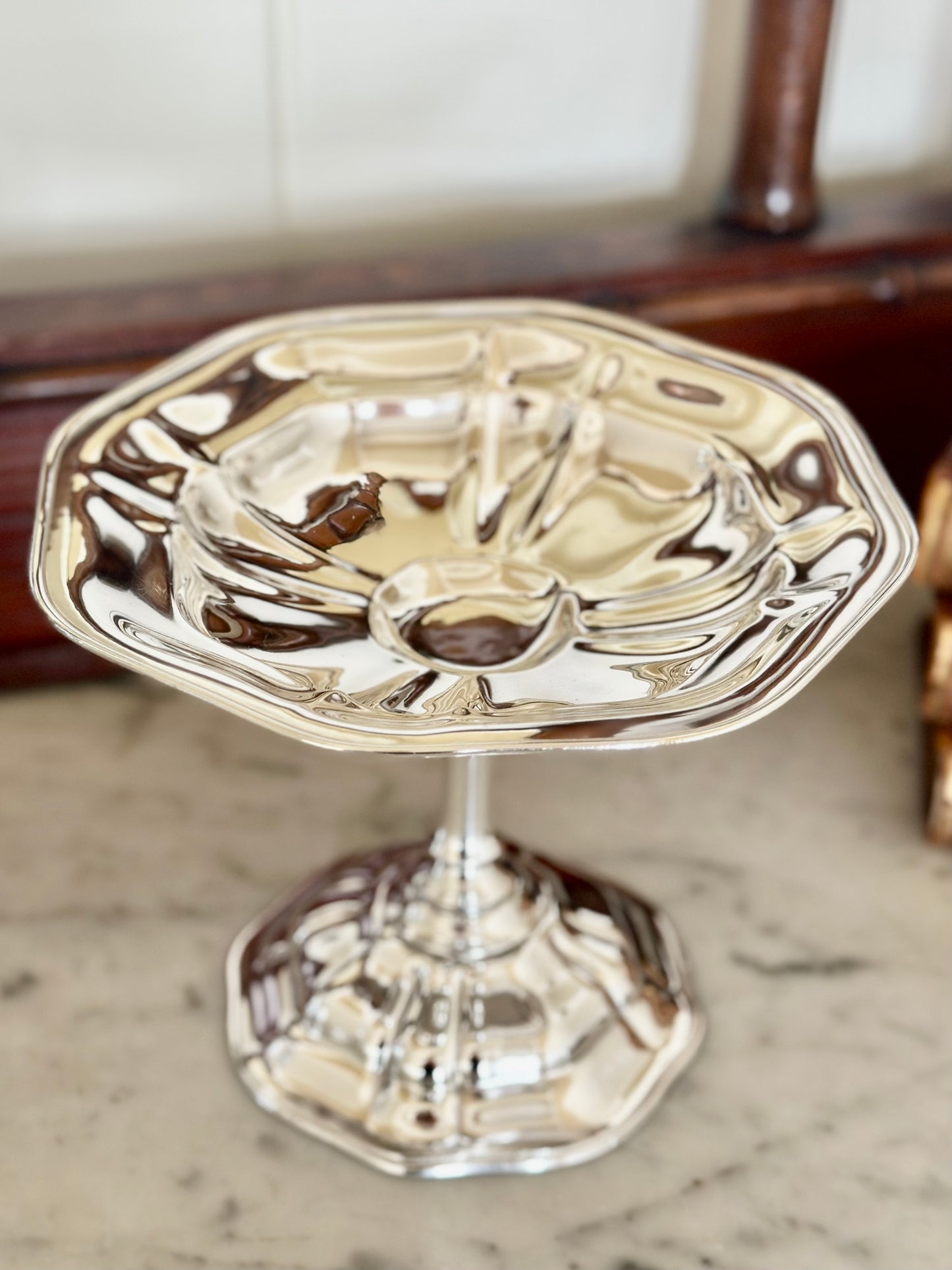 Silverplate Pedestal Dish