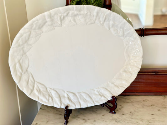 Large Italian Porcelain Platter with Leaf Detail