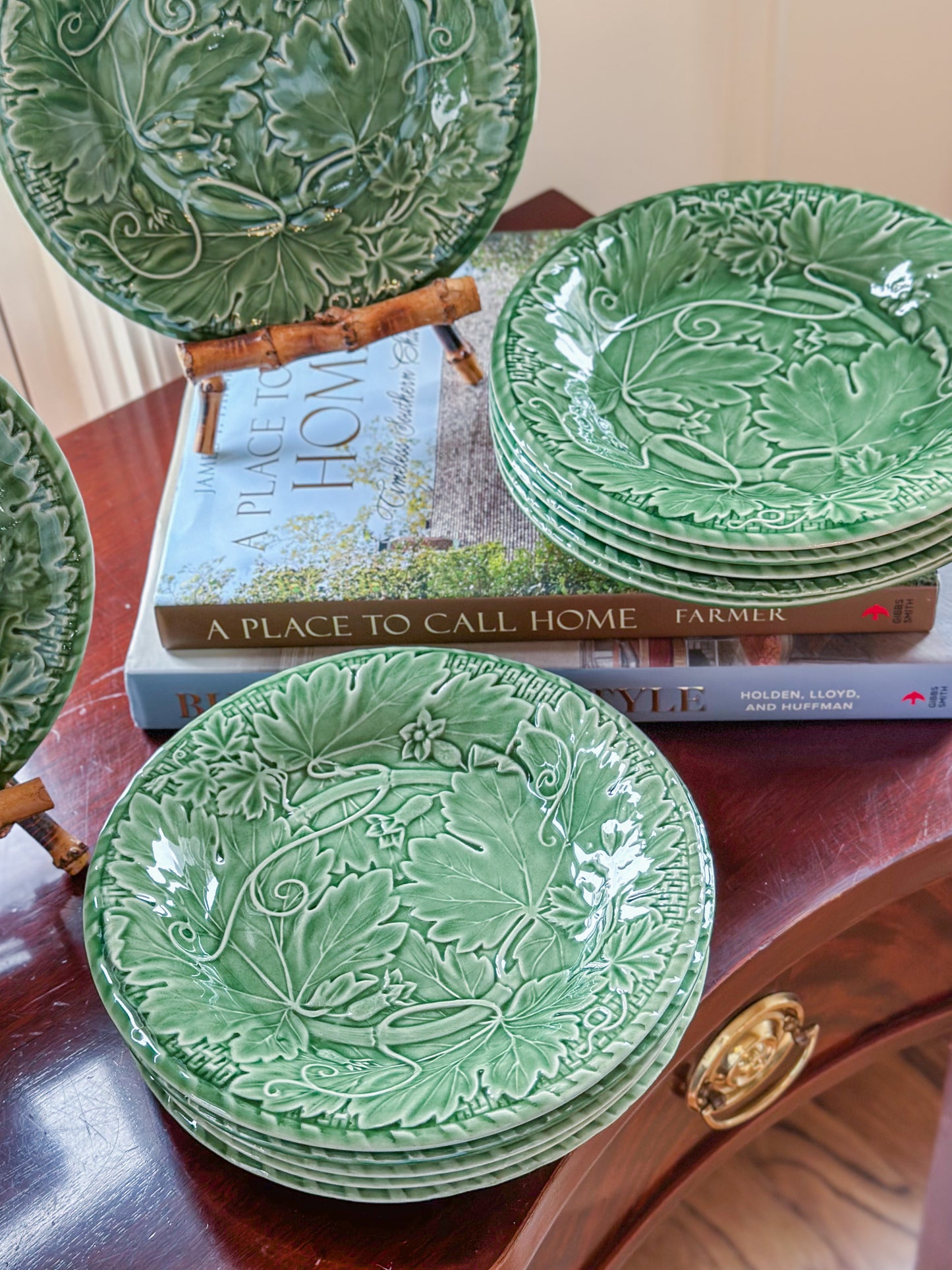 Bordallo Pinheiro Vine Green Salad Plate Set (Set of 12)