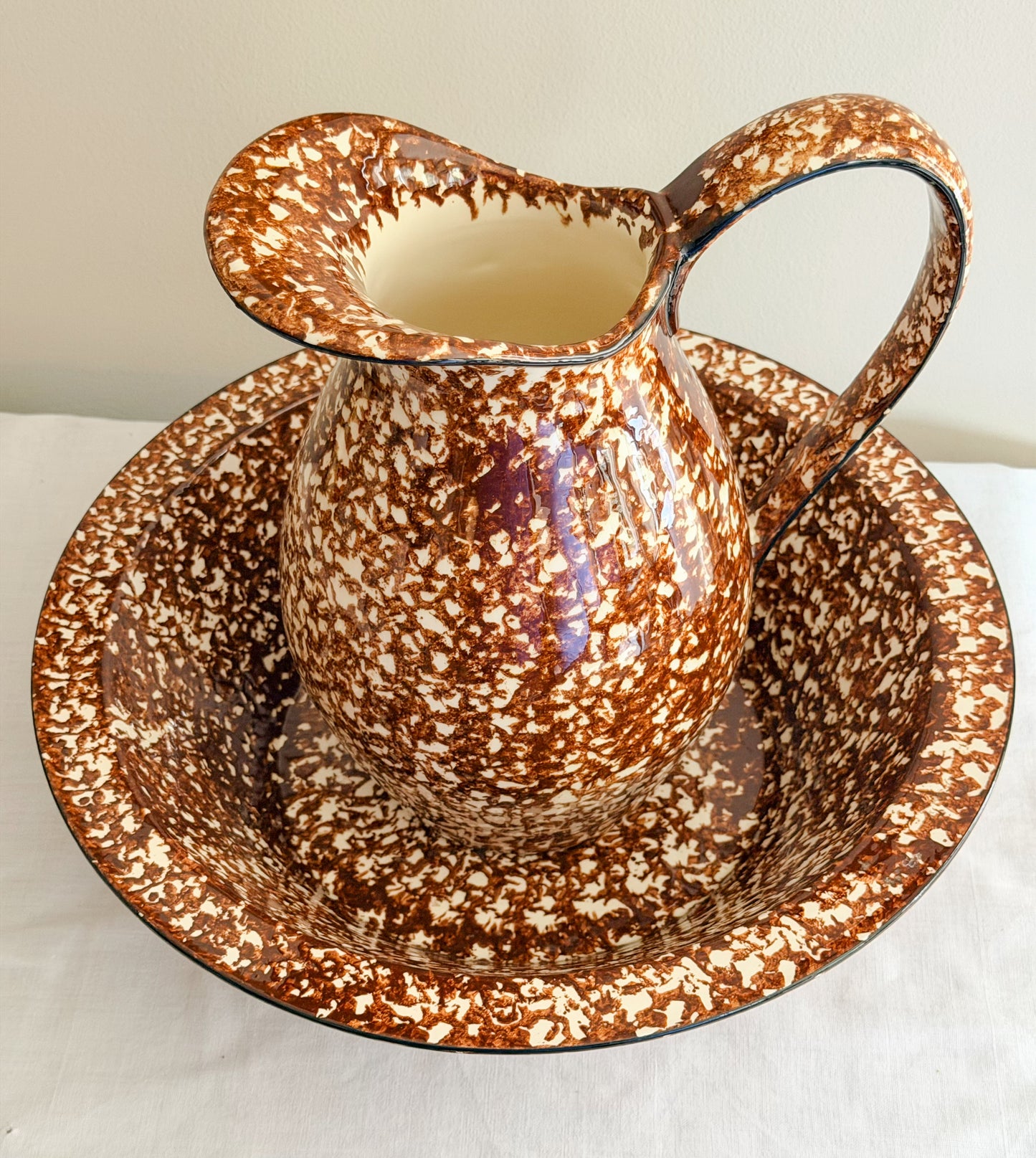 Vintage Stangl Spongeware Pitcher & Bowl Set