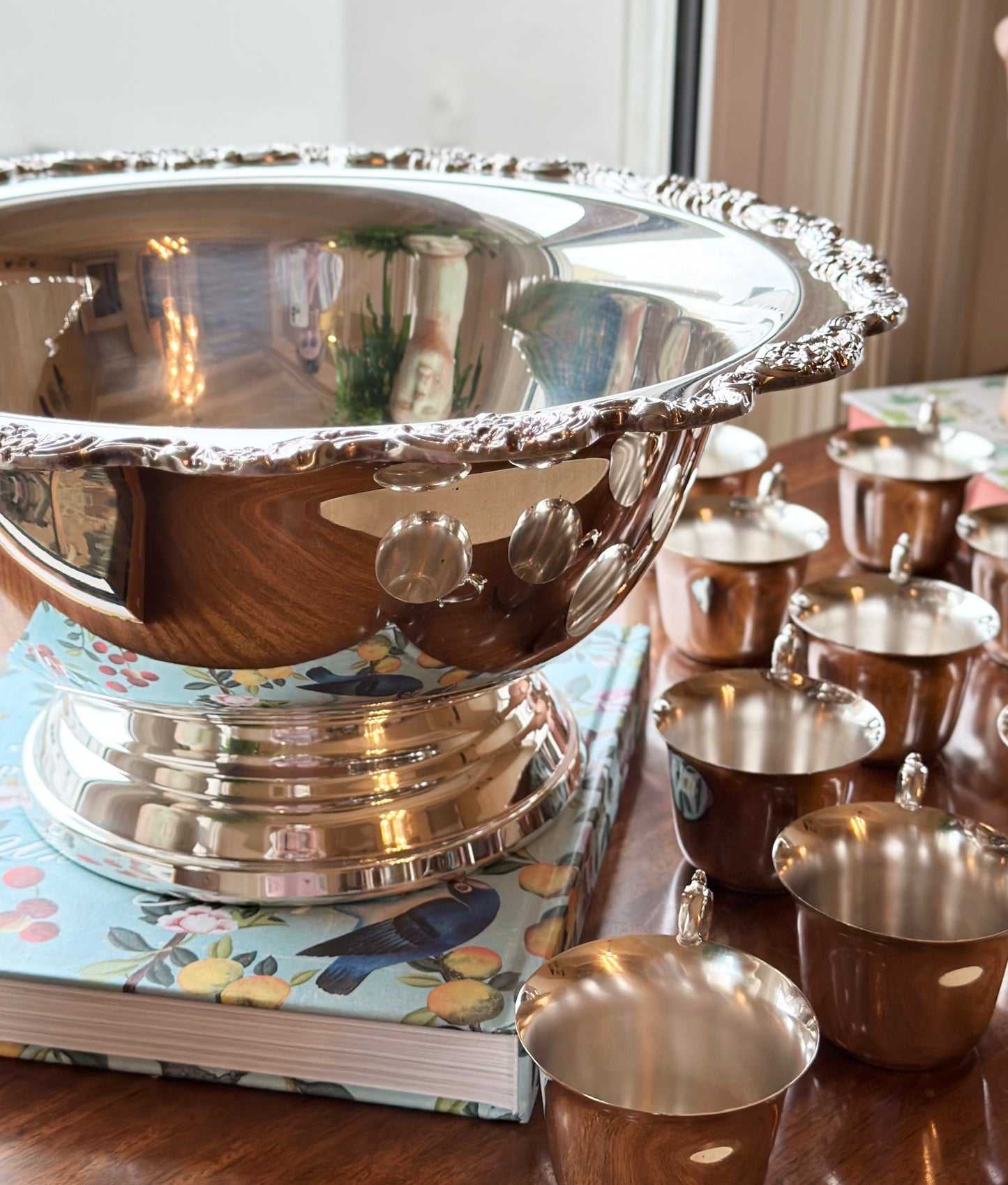 Towle Silverplate Punch Bowl and Cups