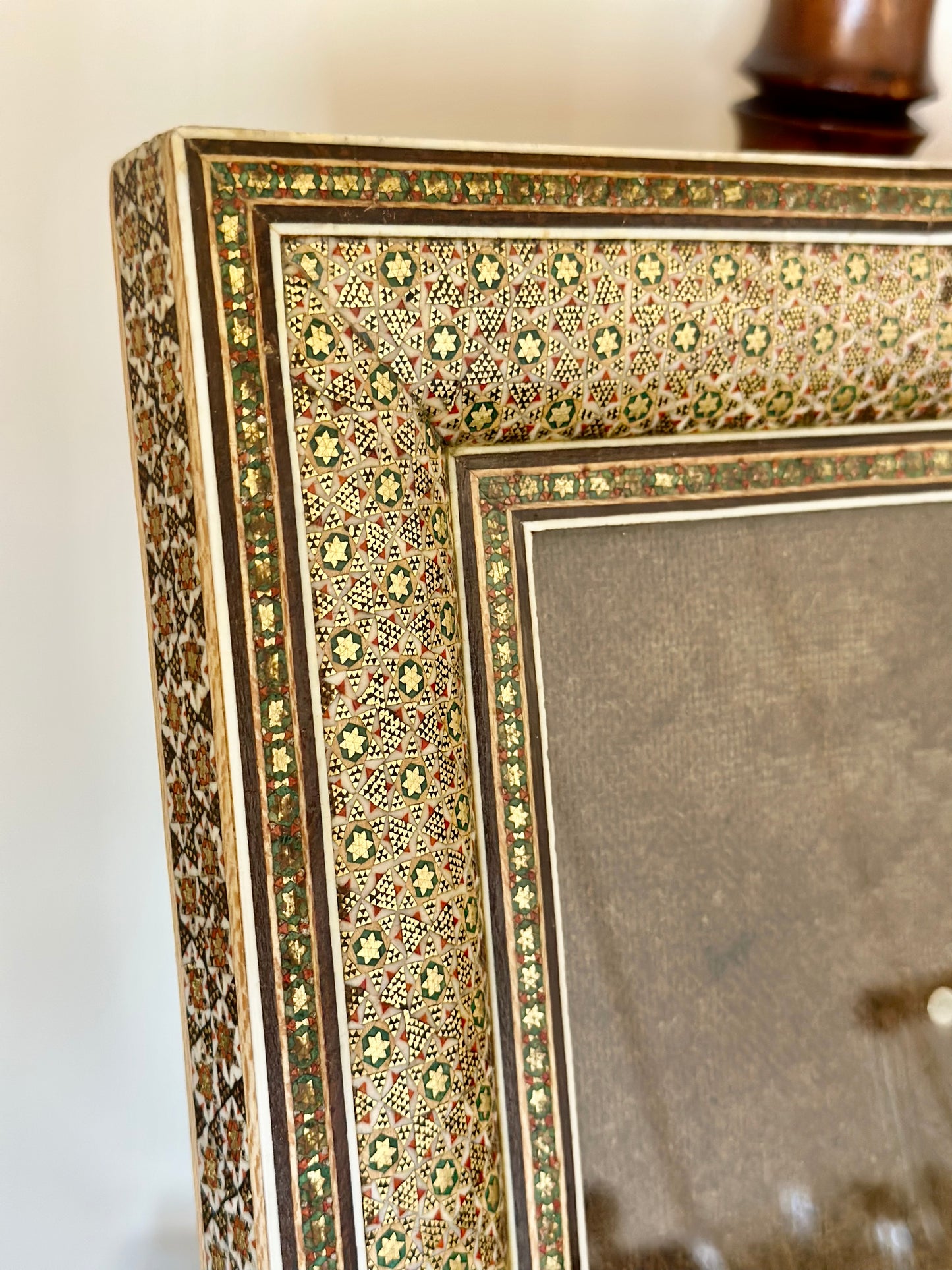 Antique Persian Khatam Inlaid Wood Frame