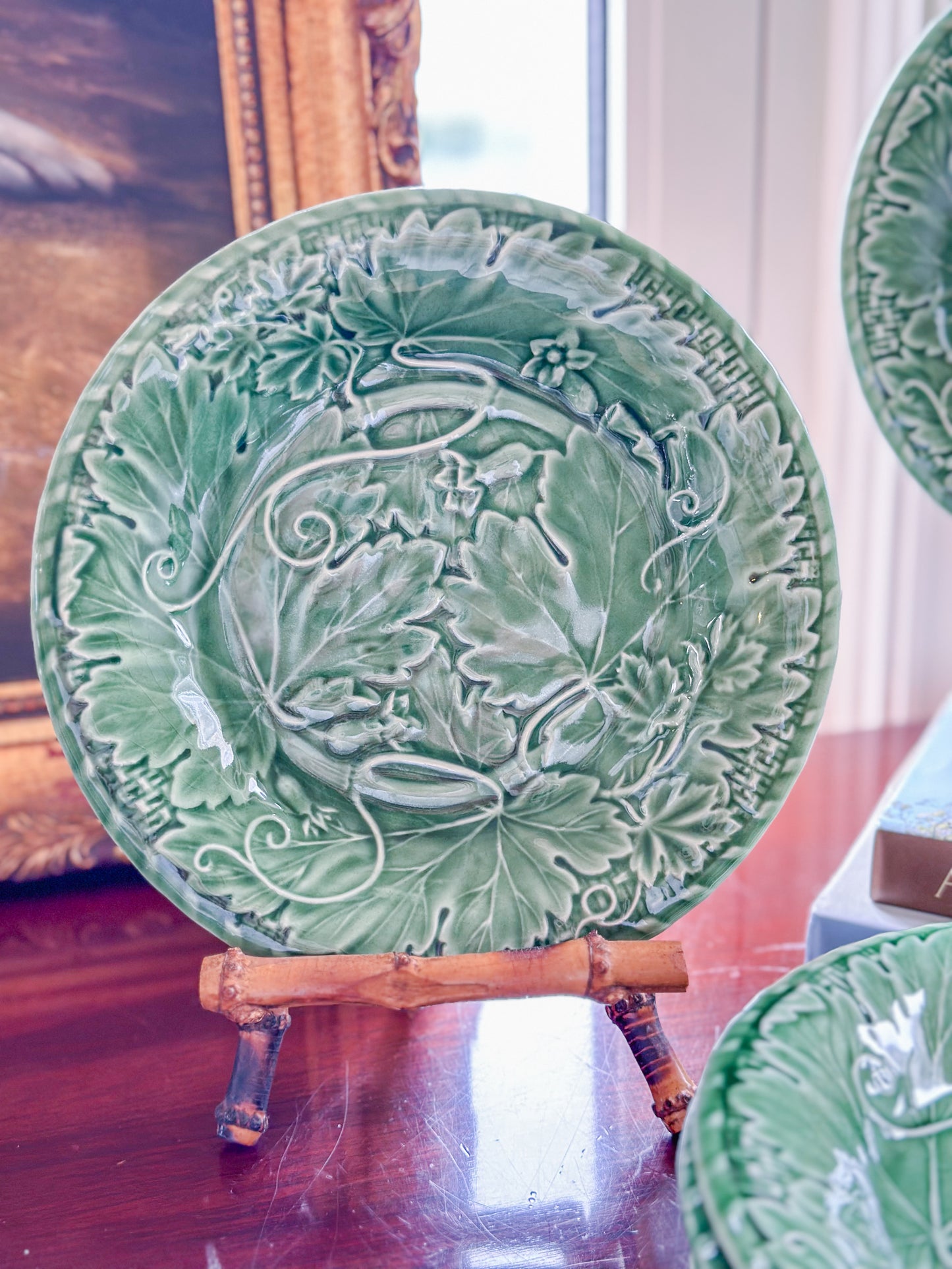 Bordallo Pinheiro Vine Green Salad Plate Set (Set of 12)
