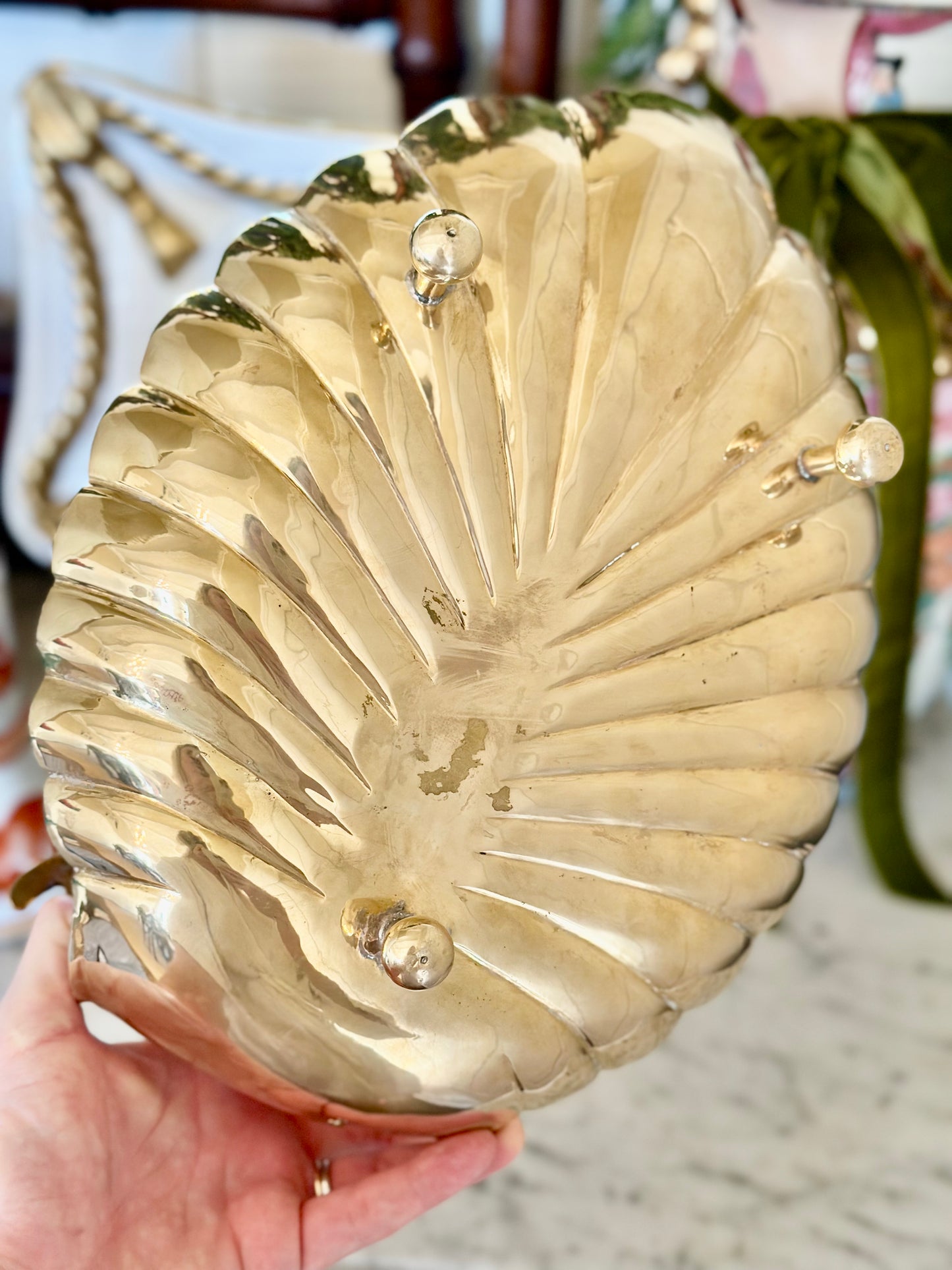 Brass Footed Clamshell Catchall