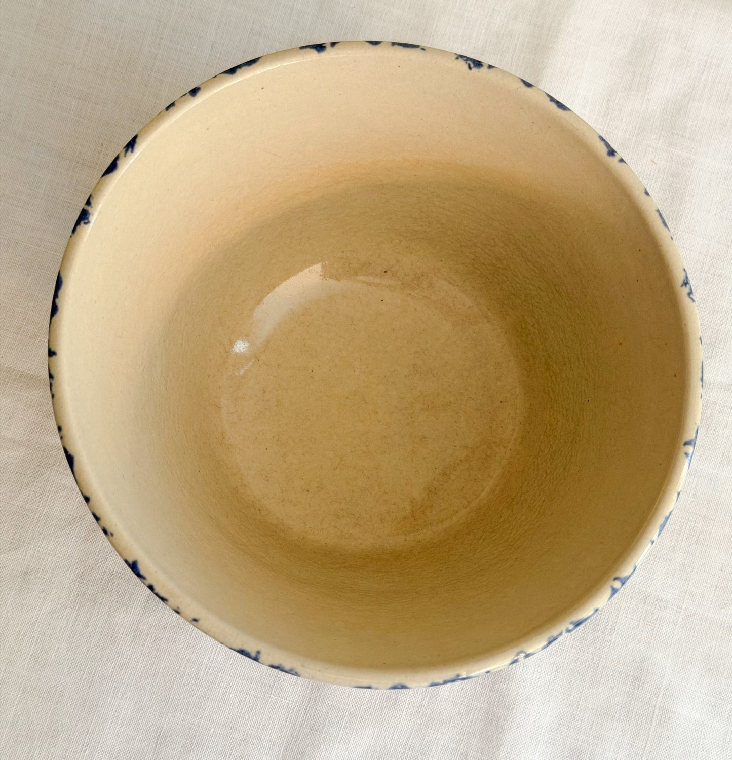 Small Roseville Spongeware Mixing Bowl