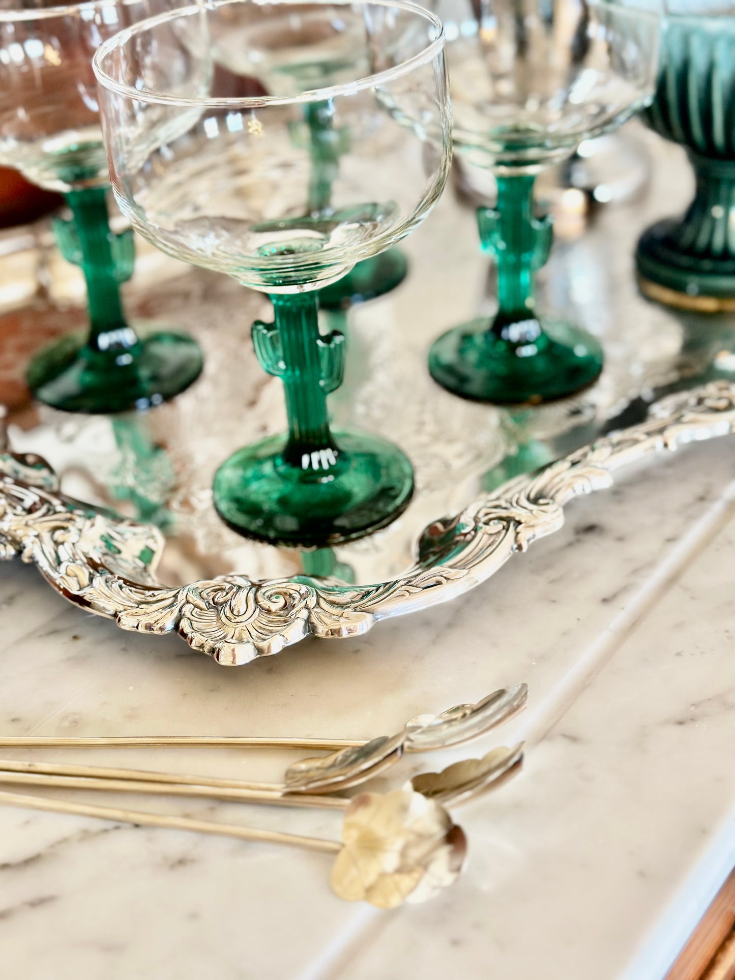 Cactus Stem Margarita Glasses (Set of 4)