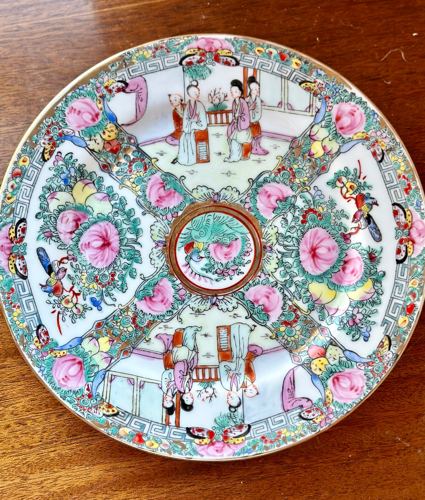 Famille Rose Medallion Plate (10”)