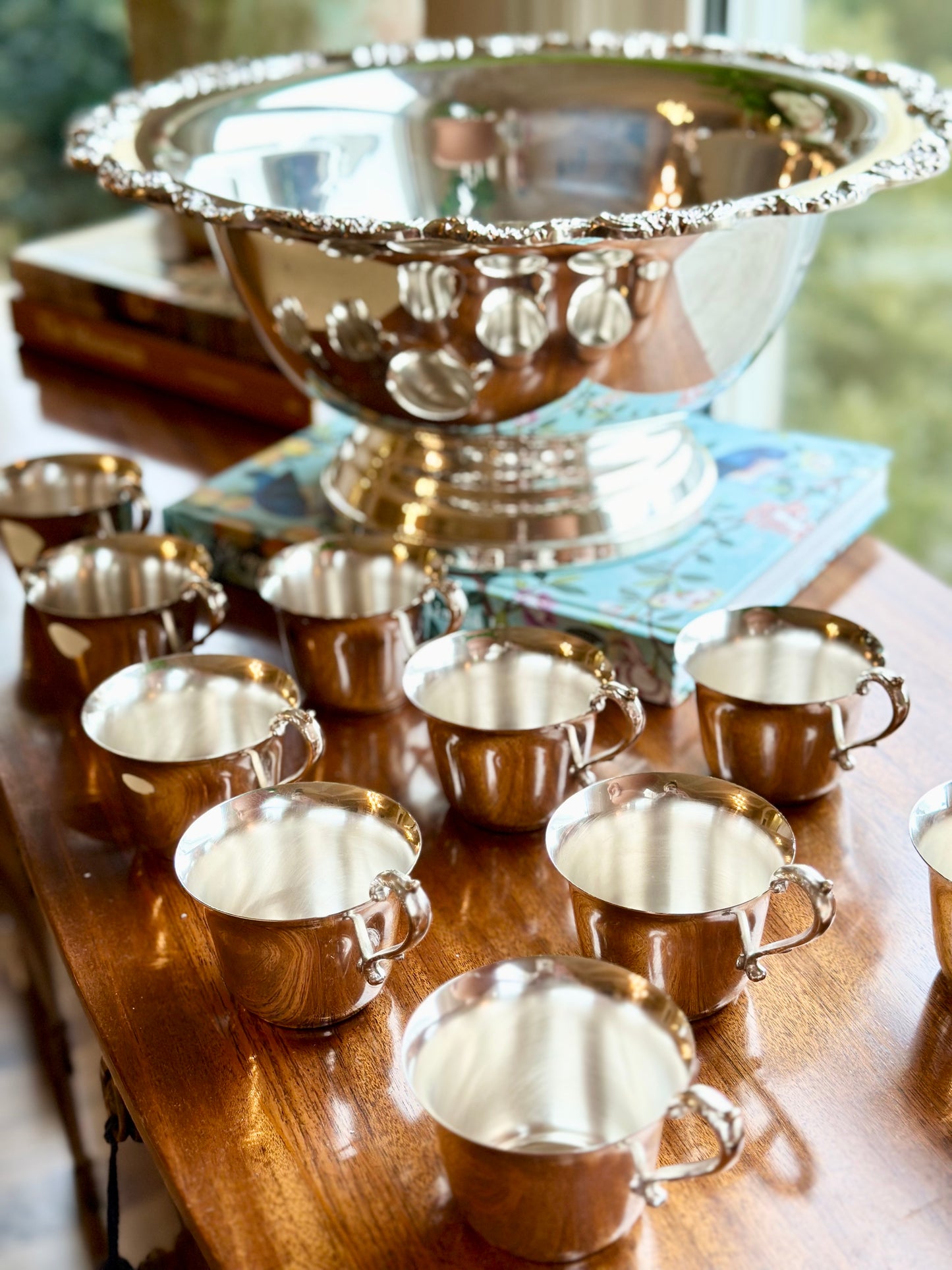 Towle Silverplate Punch Bowl and Cups