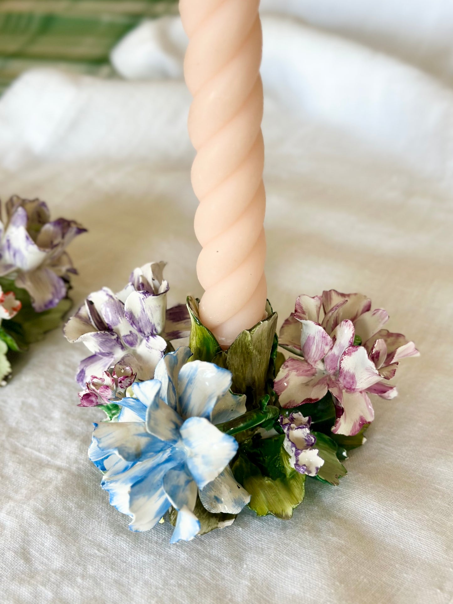 Italian Capodimonte Candlesticks (Set of 2)