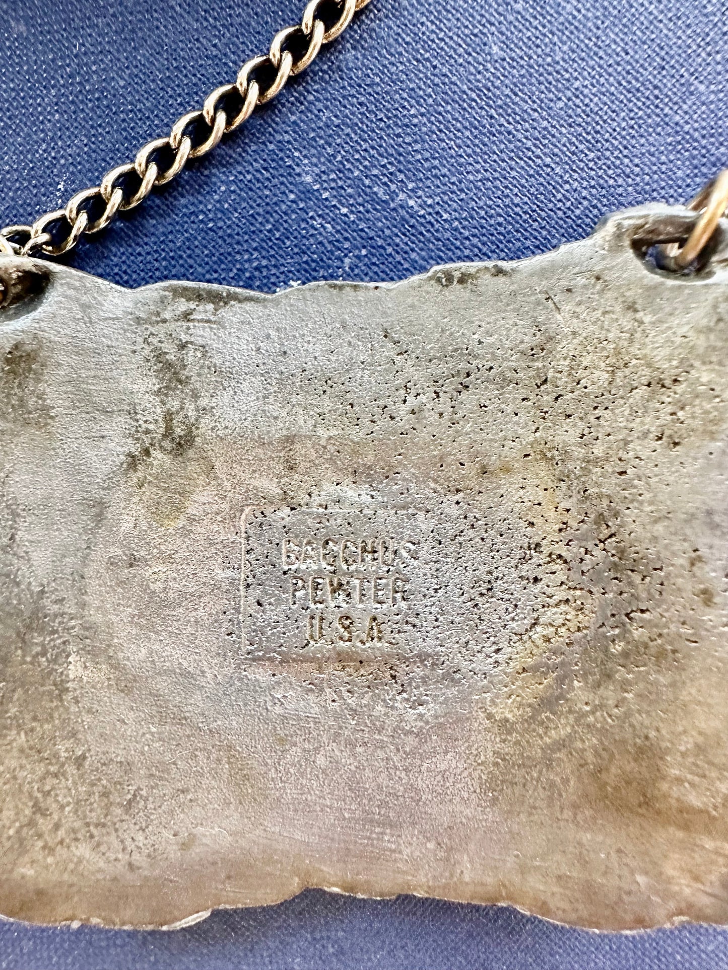 Pewter Bourbon Decanter Tag