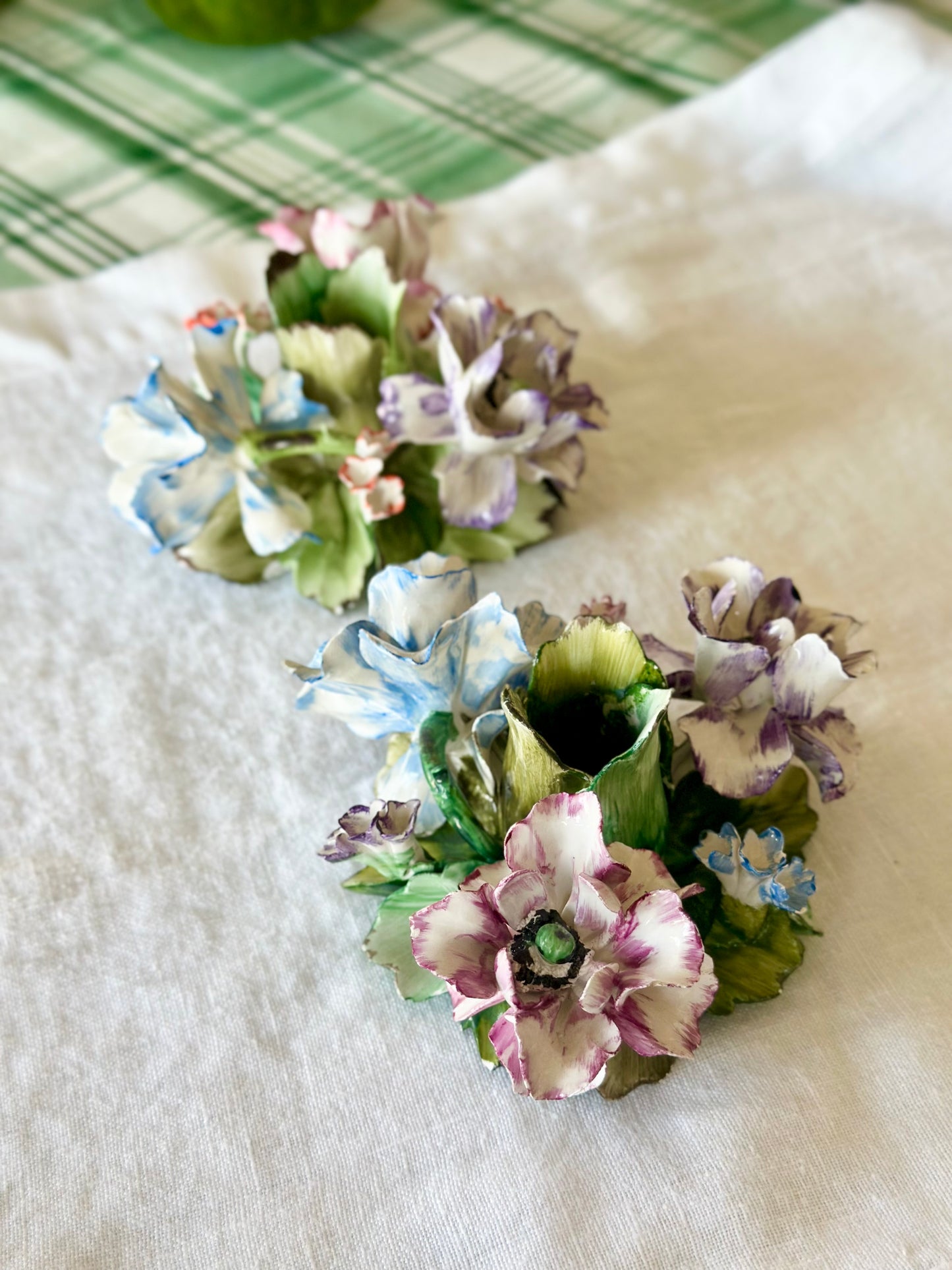 Italian Capodimonte Candlesticks (Set of 2)