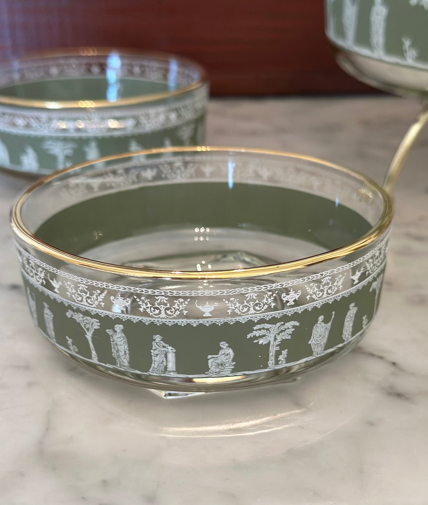 Vintage Jeanette Glass Hellenic 4-Way Server Set