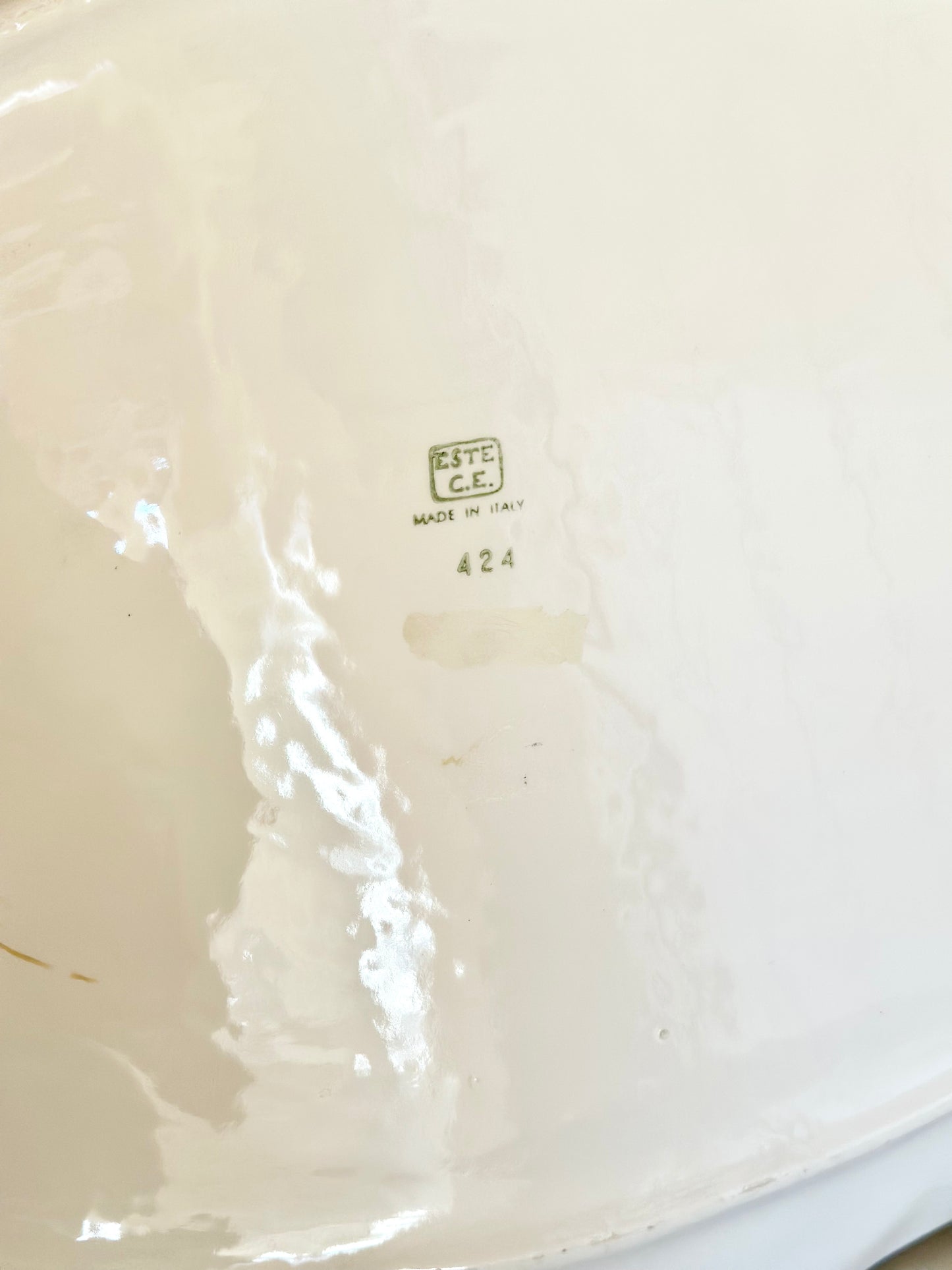 Large Italian Porcelain Platter with Leaf Detail