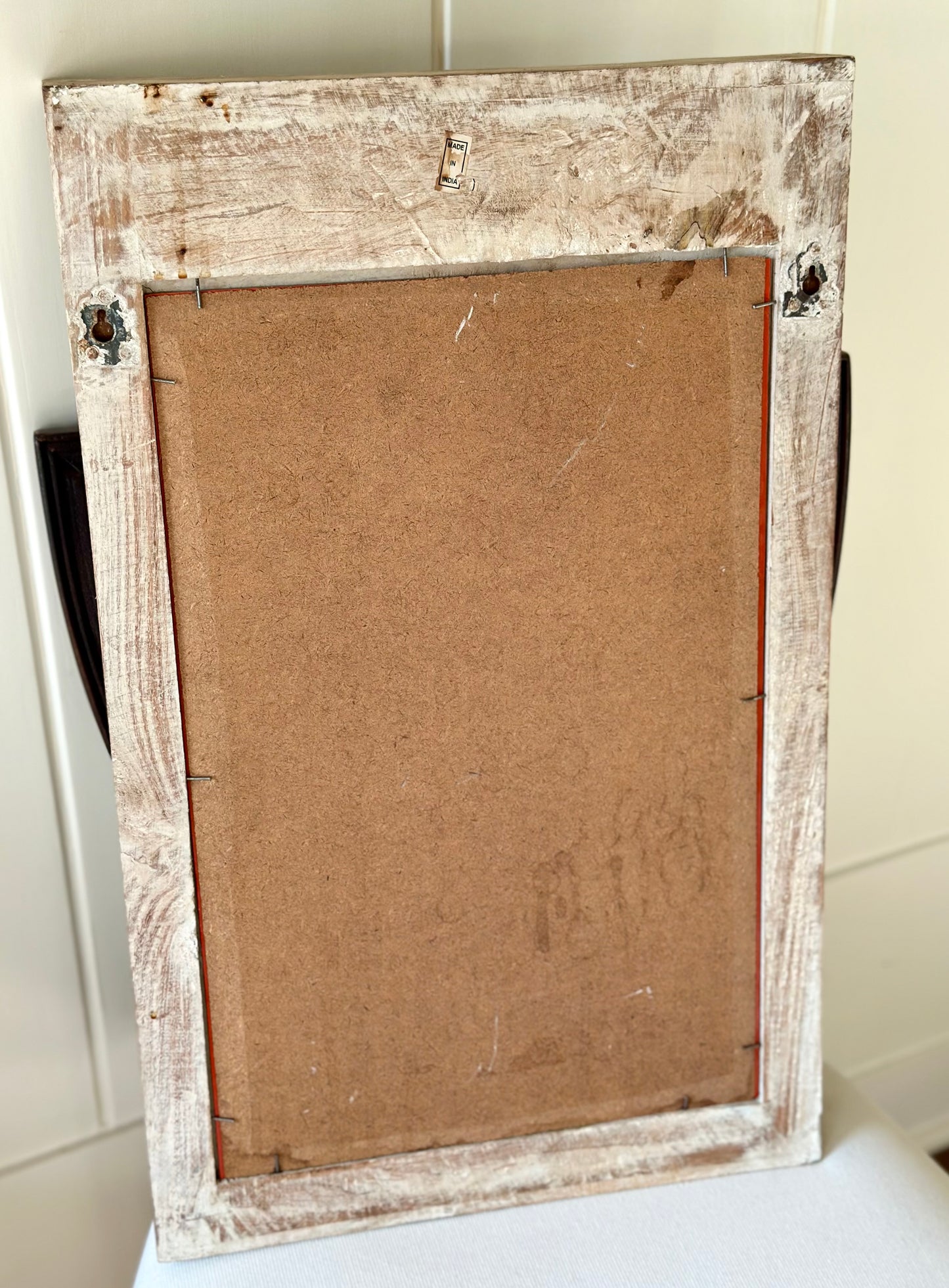 Neoclassical Style Whitewashed Mirror