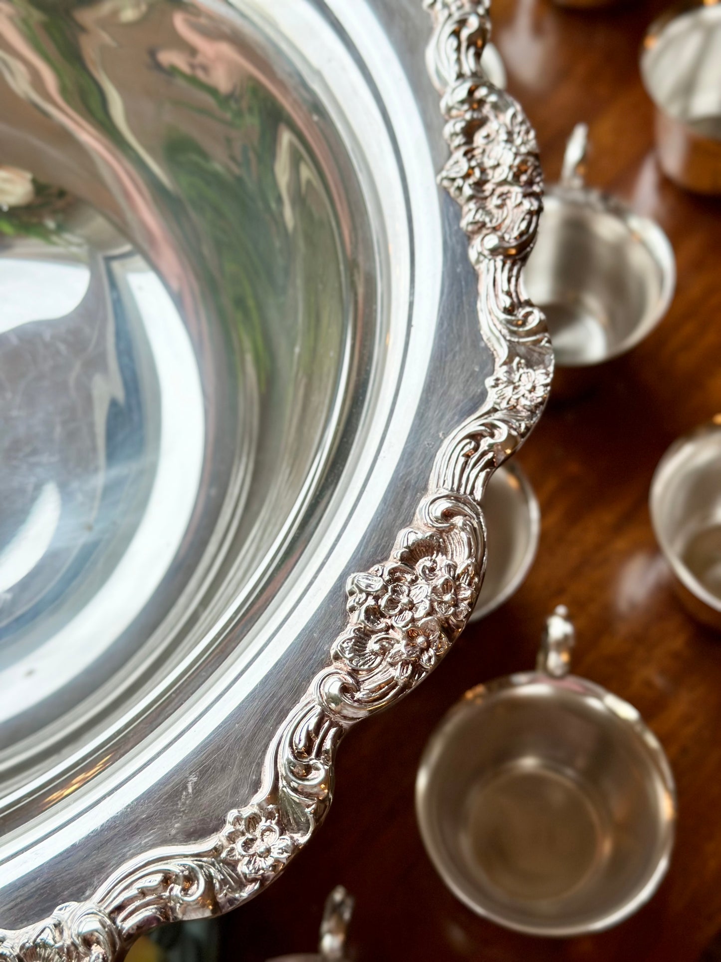 Towle Silverplate Punch Bowl and Cups