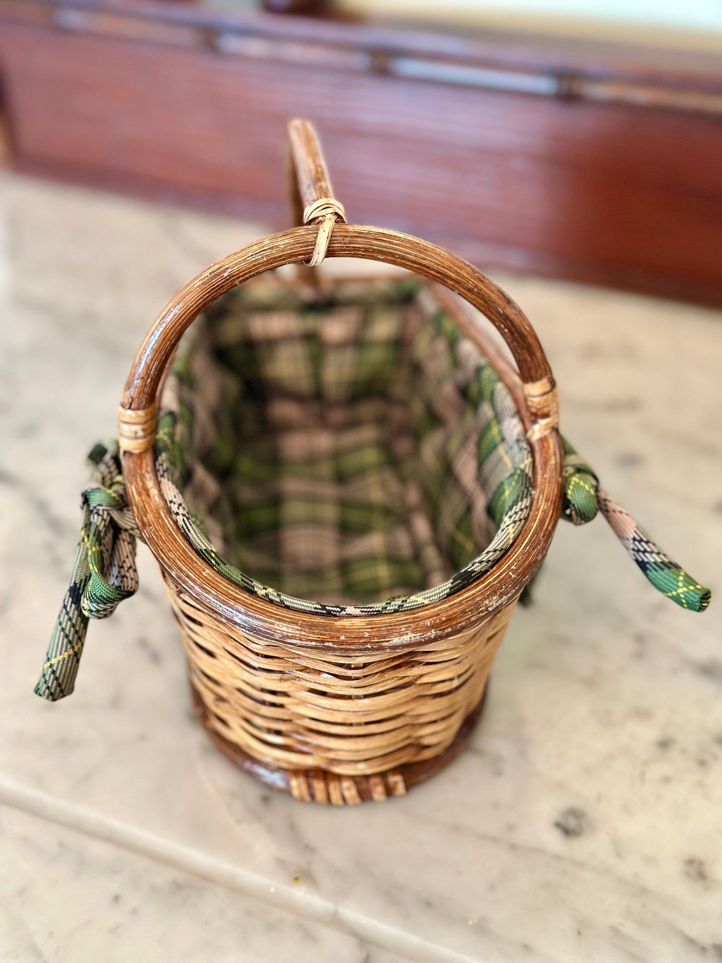 Vintage French Wine Basket