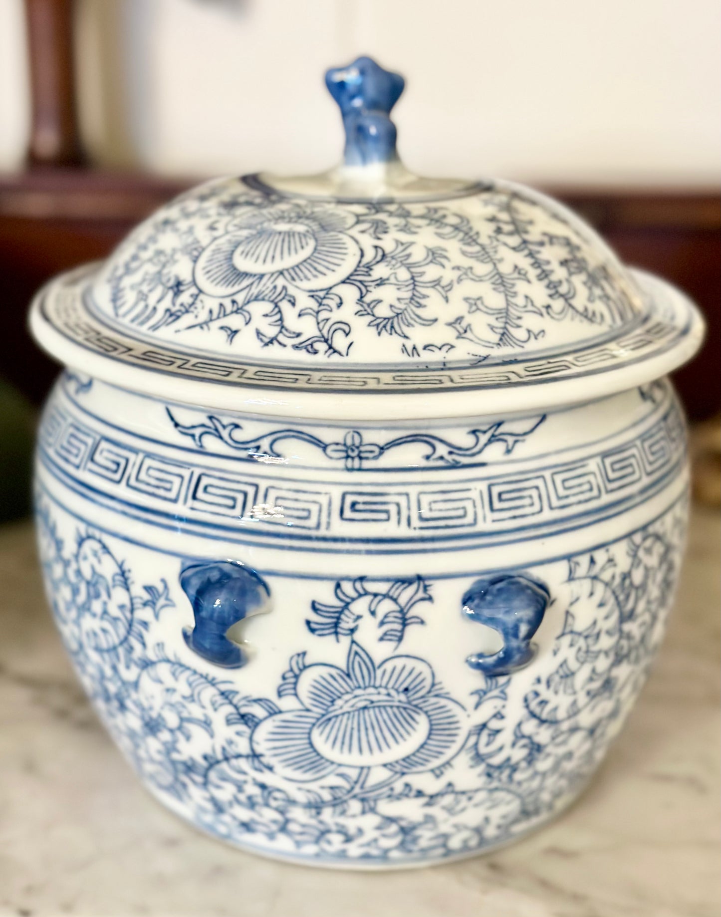 Stout Blue & White Ginger Jar